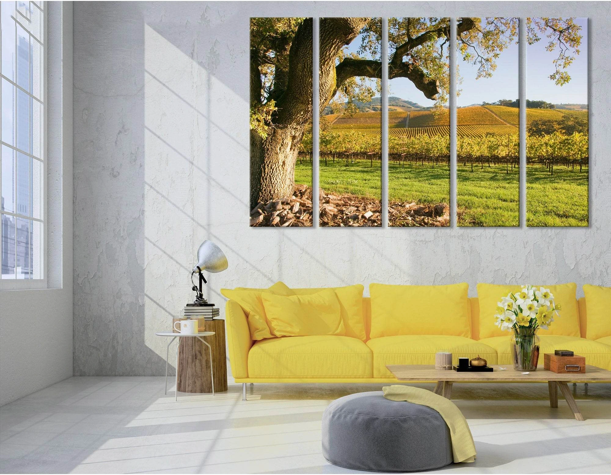 Sunrise Over Autumn Vineyard №04209 Ready to Hang Canvas Print - Zellart Canvas Prints ALL_Products