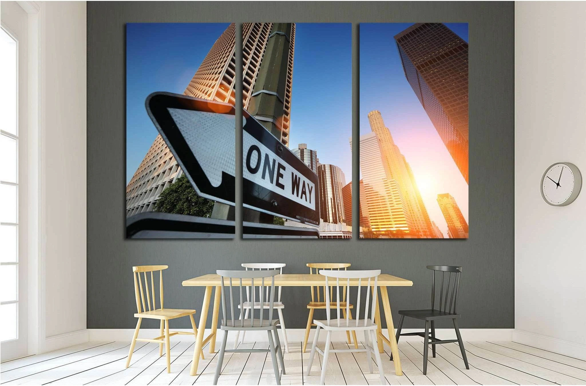 Sunrise over downtown Los Angeles, California, USA №1924 Ready to Hang Canvas Print - Zellart Canvas Prints ALL_Products, s-1924
