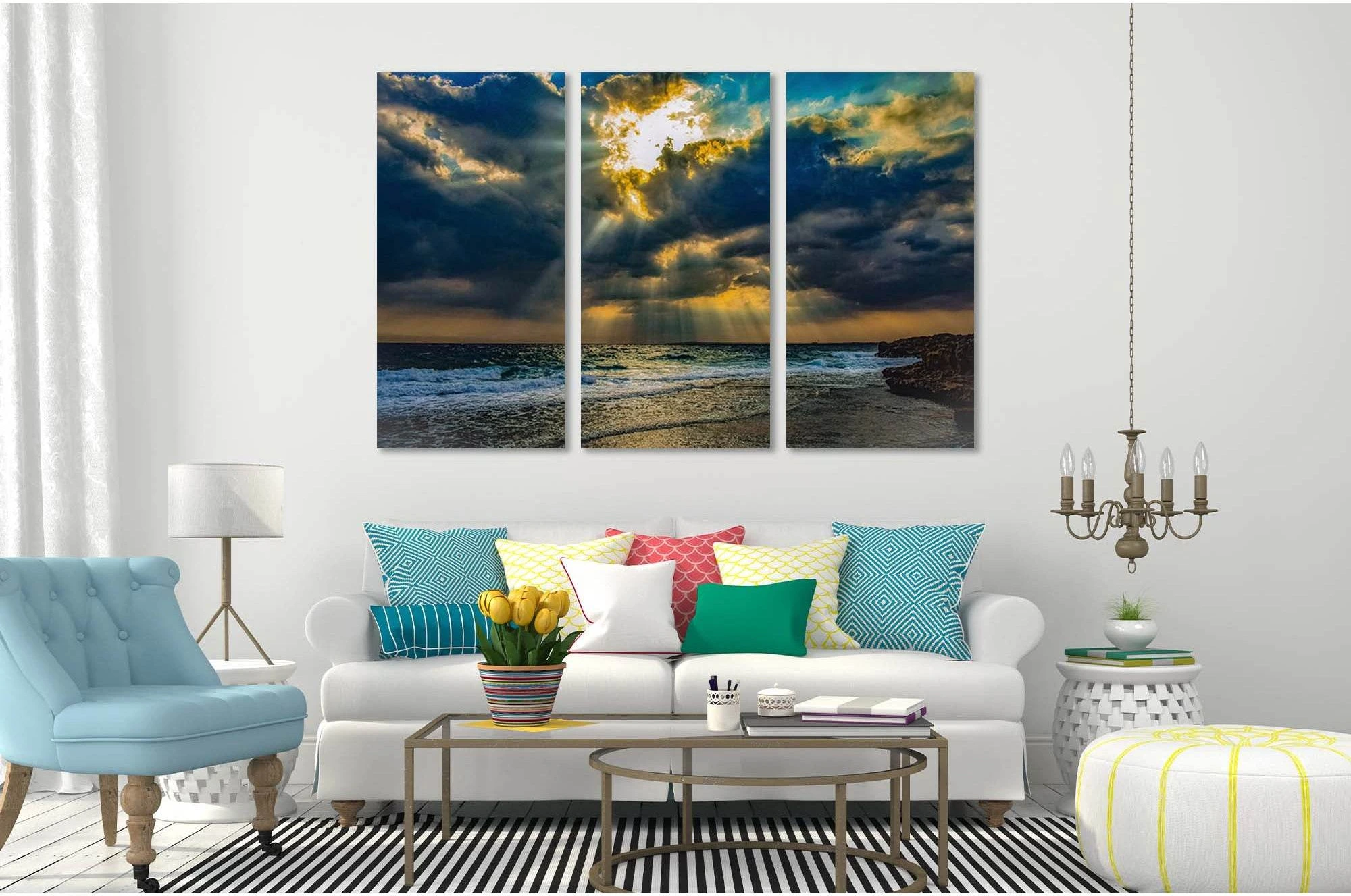 Sunrise over the sea №D1228 Ready to Hang Canvas Print - Zellart Canvas Prints 0new, ALL_Products, Sunrise & sunset wall art