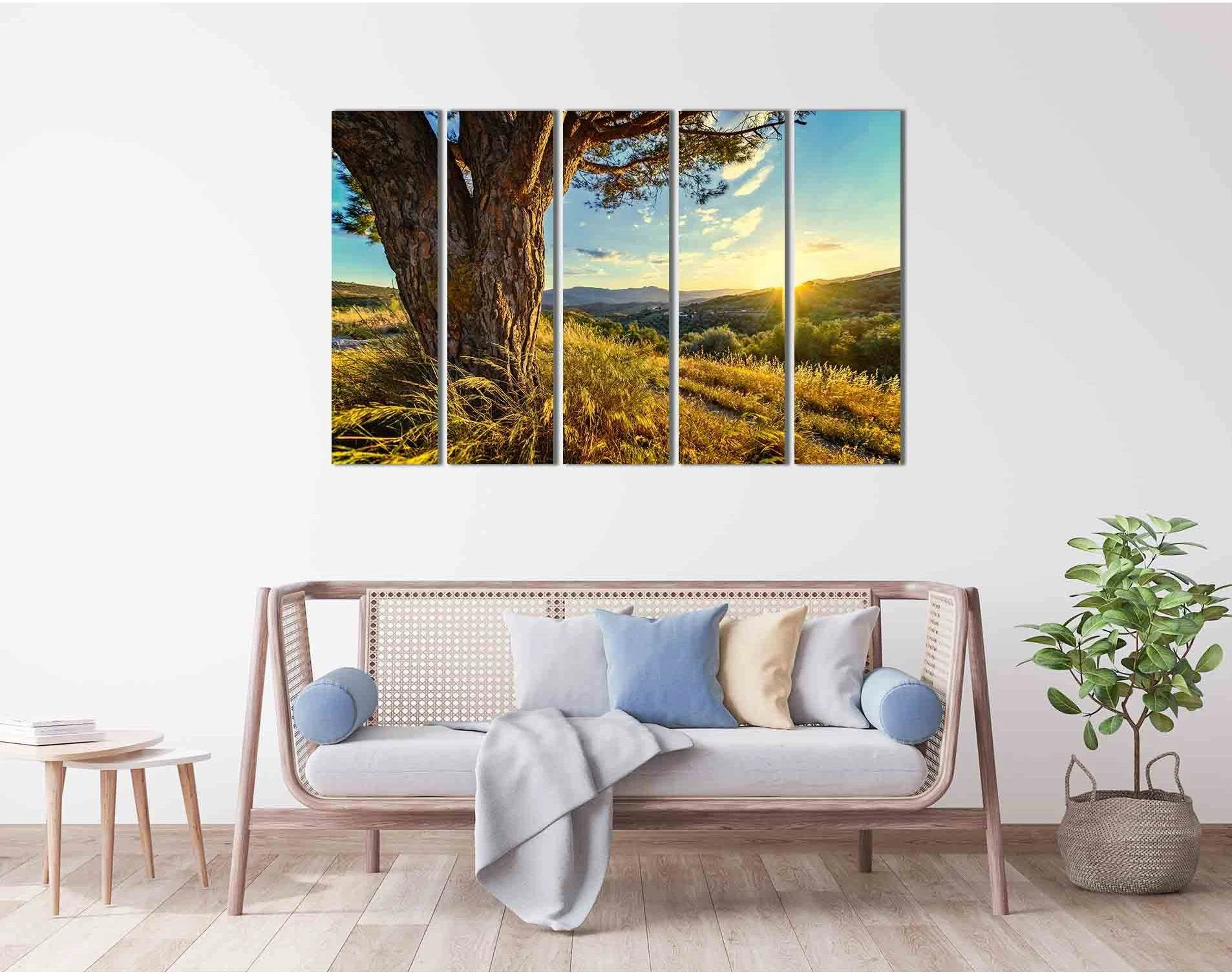 Sunrise view from the hill №D1812 Ready to Hang Canvas Print - Zellart Canvas Prints 0new, ALL_Products, Sunrise & sunset wall art