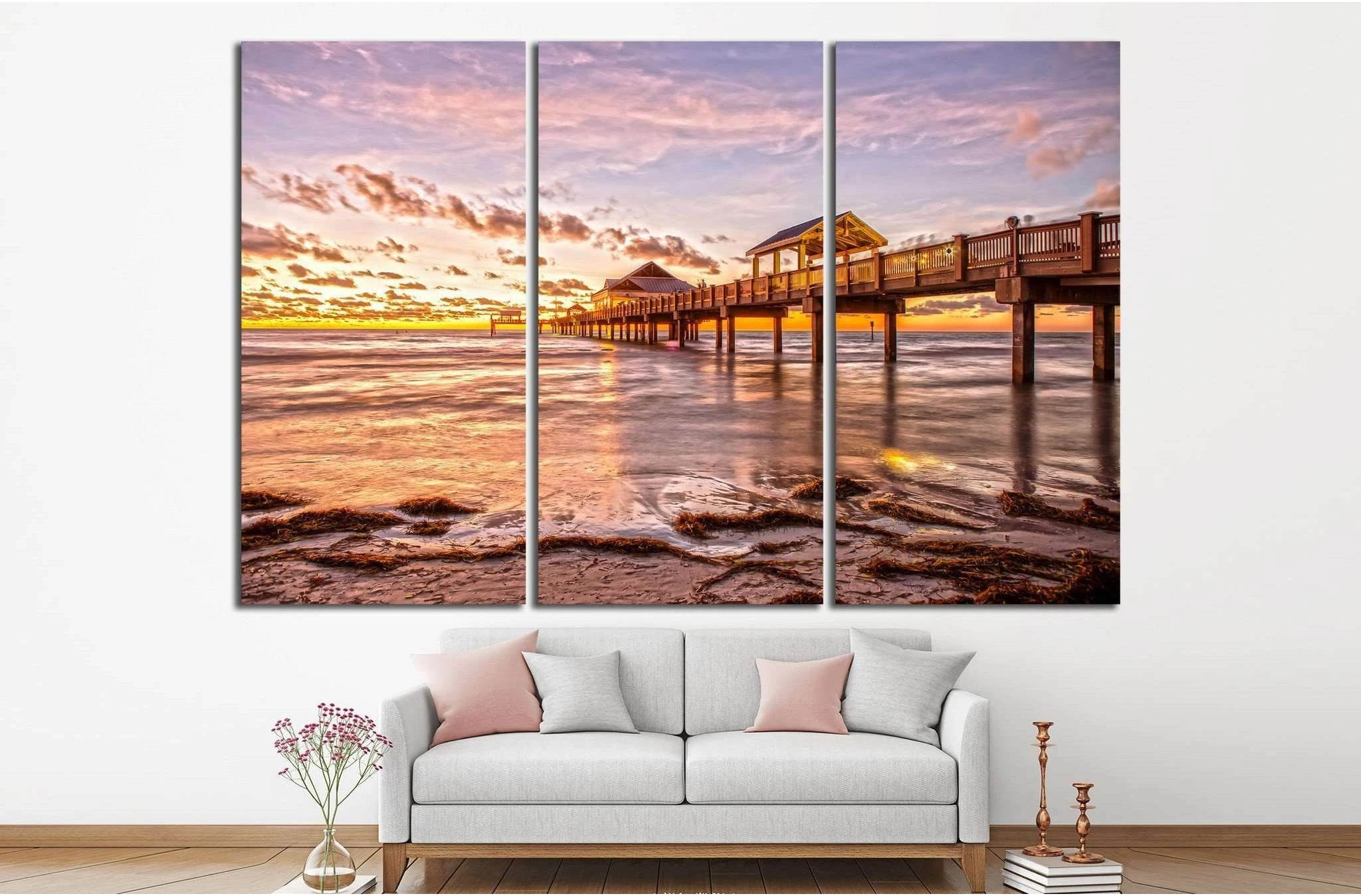 Sunset at Clearwater Beach Florida №1298 Ready to Hang Canvas Print - Zellart Canvas Prints ALL_Products, s-1298