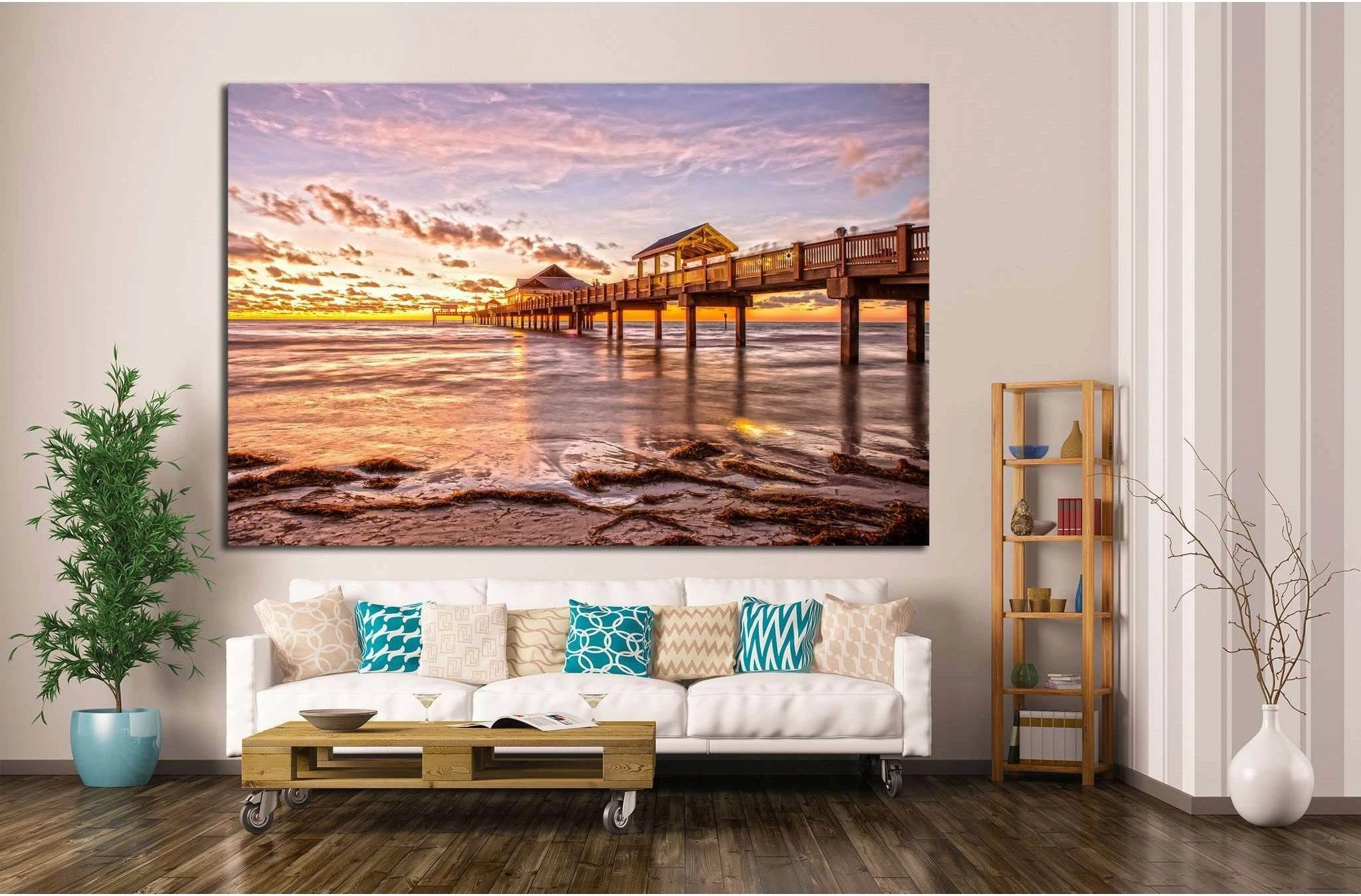 Sunset at Clearwater Beach Florida №1298 Ready to Hang Canvas Print - Zellart Canvas Prints ALL_Products, s-1298