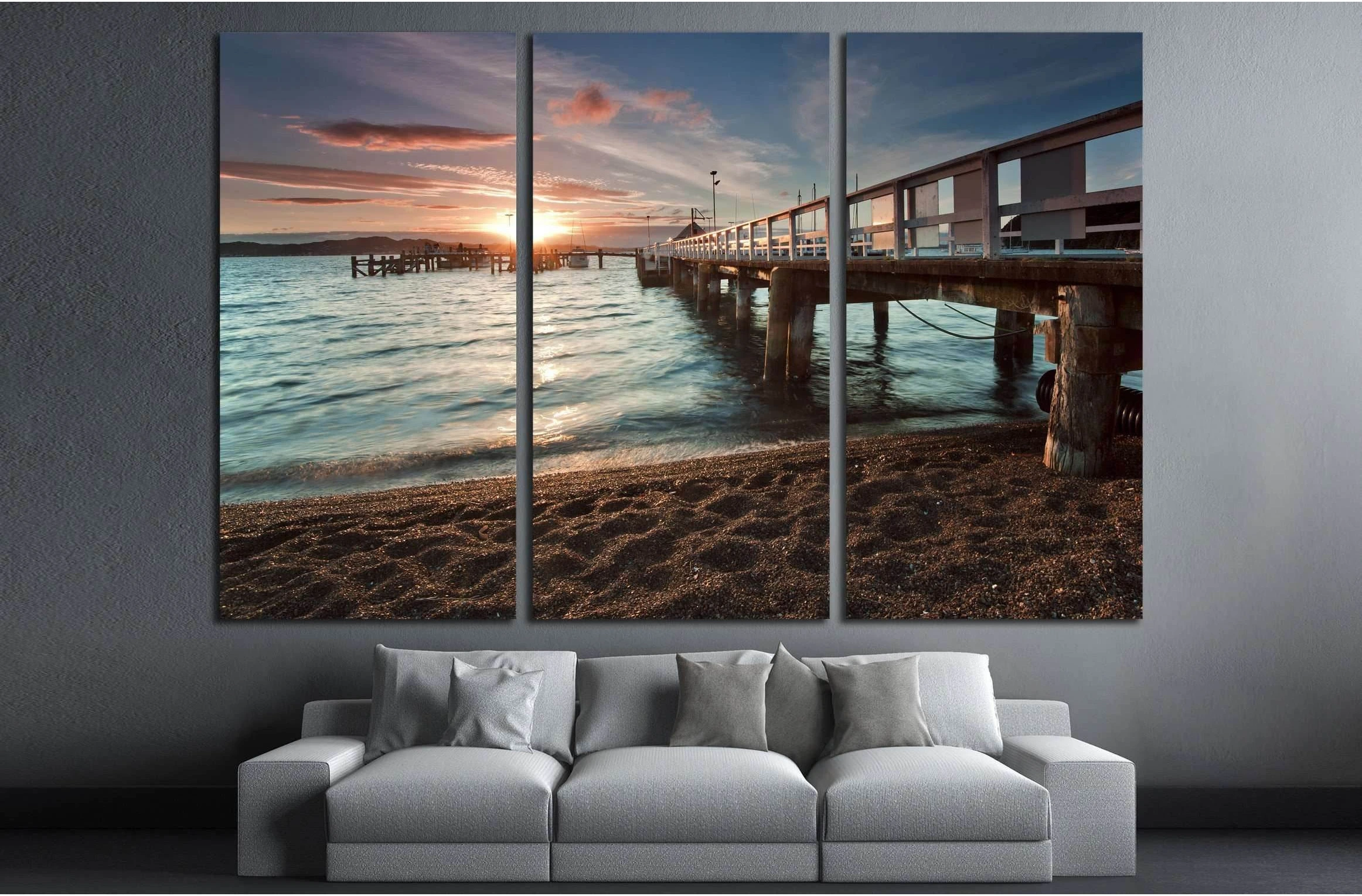 Sunset at Russell, Bay of Islands, New Zealand №2225 Ready to Hang Canvas Print - Zellart Canvas Prints ALL_Products, s-2225