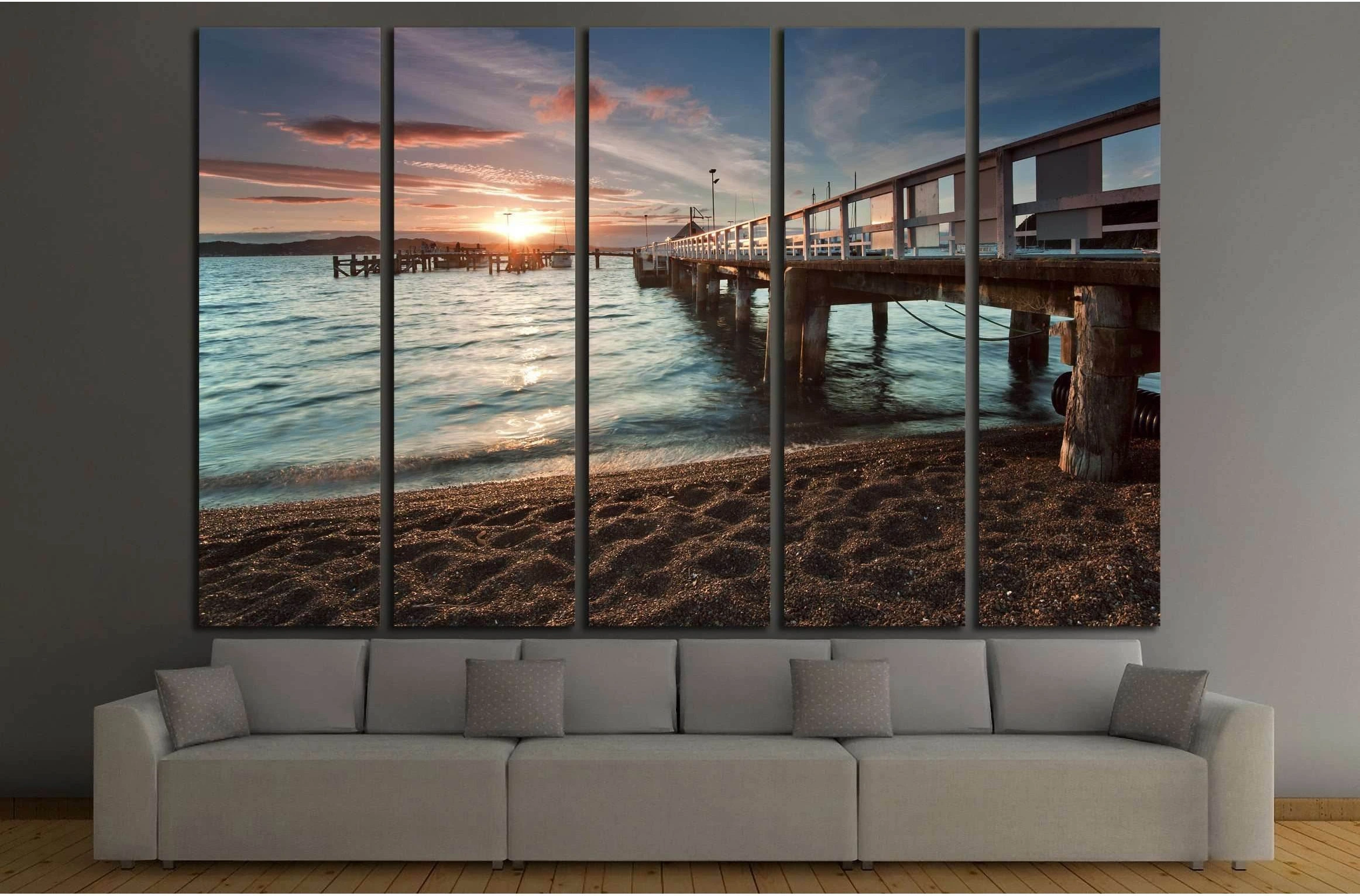 Sunset at Russell, Bay of Islands, New Zealand №2225 Ready to Hang Canvas Print - Zellart Canvas Prints ALL_Products, s-2225