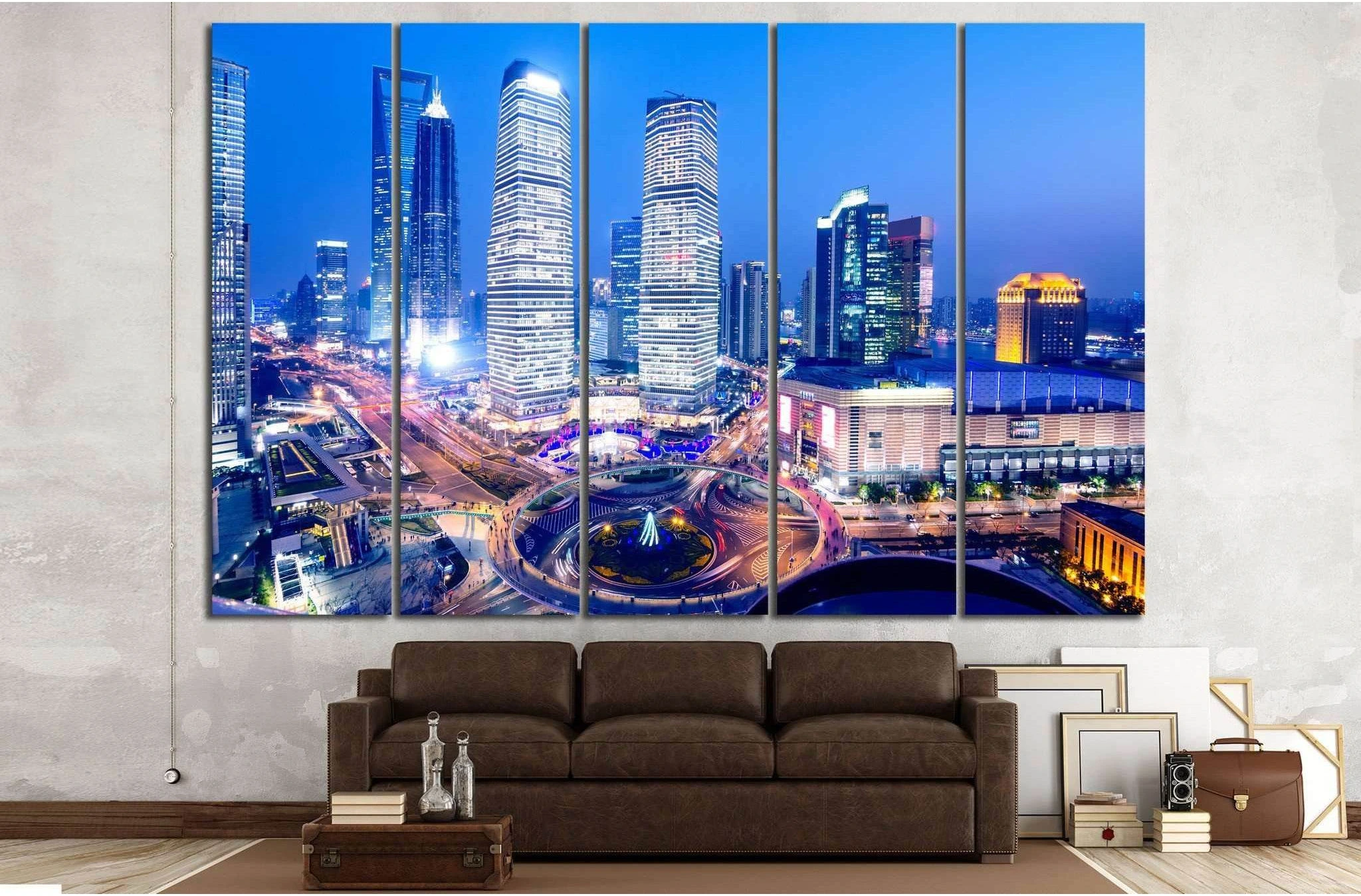 Sunset at Shanghai №583 Ready to Hang Canvas Print - Zellart Canvas Prints ALL_Products, s-583