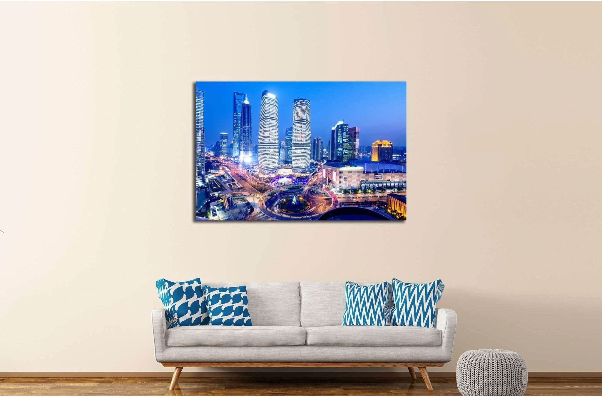 Sunset at Shanghai №583 Ready to Hang Canvas Print - Zellart Canvas Prints ALL_Products, s-583