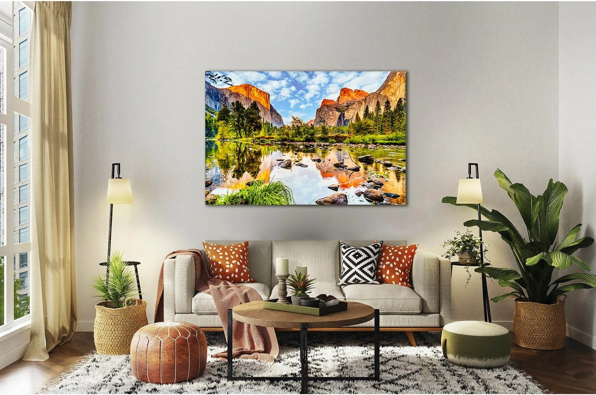 Sunset Glow Over El Capitan №sl02 Ready to Hang Canvas Print - Zellart Canvas Prints 0new, ALL_Products, Nature & Landscapes Canvas Print