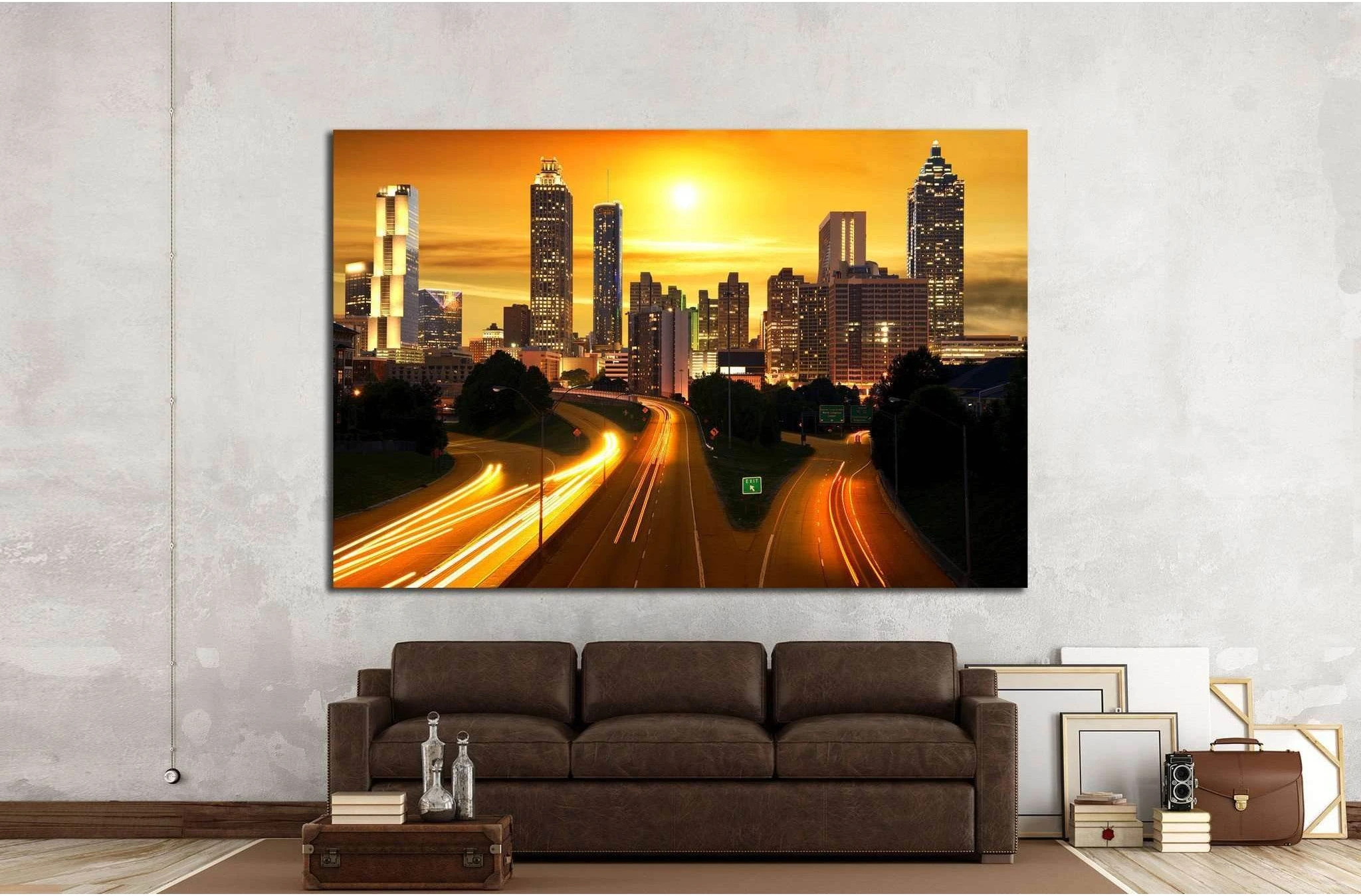 Sunset in Atlanta, United States №1651 Ready to Hang Canvas Print - Zellart Canvas Prints ALL_Products, s-1651
