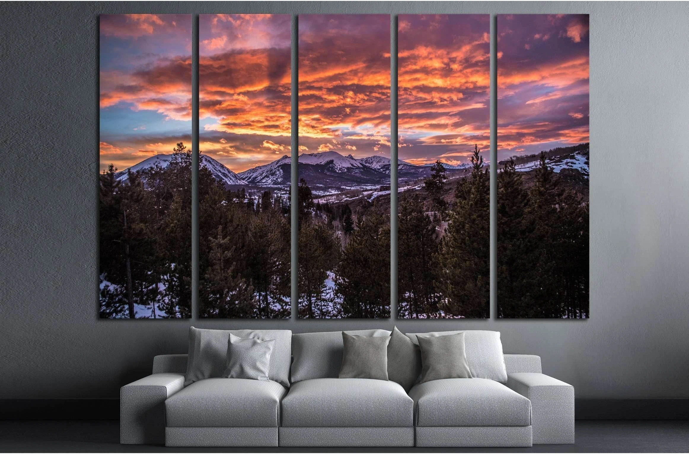 sunset in the forest №2913 Ready to Hang Canvas Print - Zellart Canvas Prints ALL_Products, s-2913