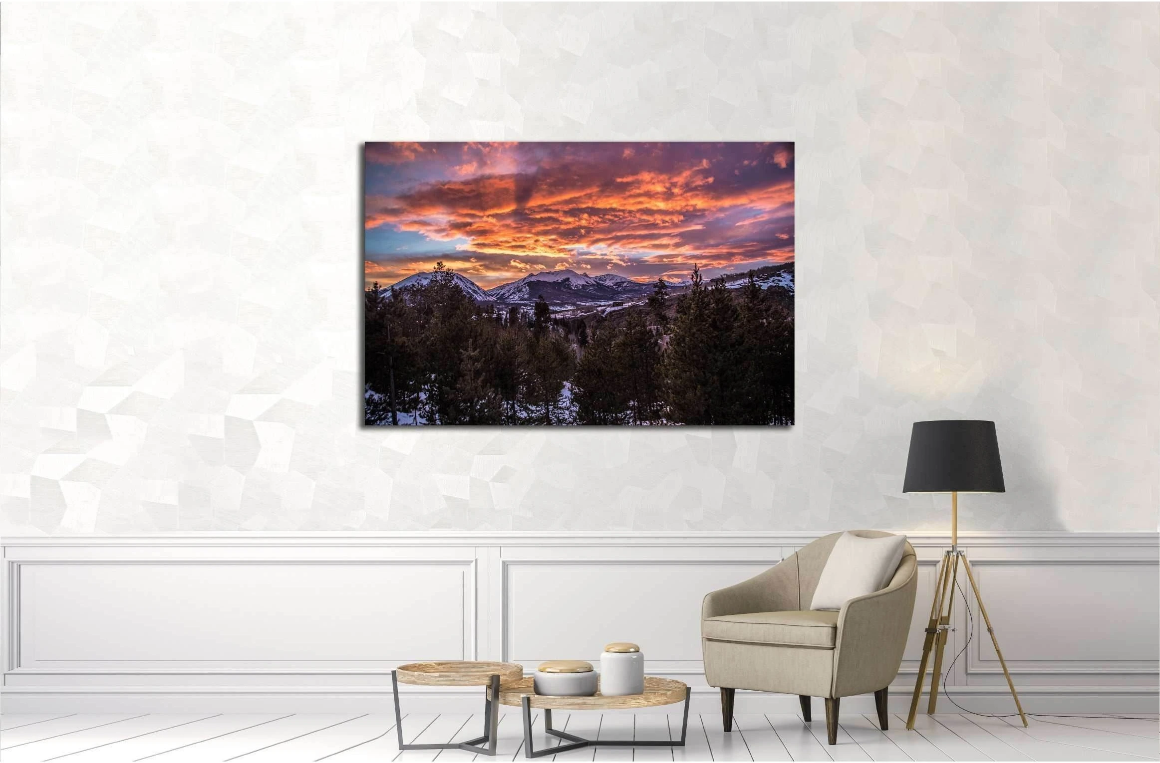 sunset in the forest №2913 Ready to Hang Canvas Print - Zellart Canvas Prints ALL_Products, s-2913
