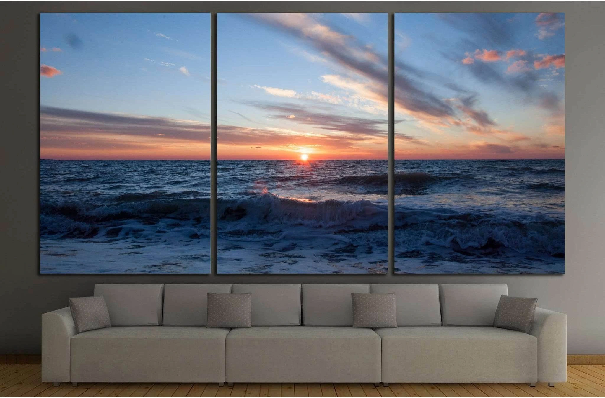 Sunset on the horizon №839 Ready to Hang Canvas Print - Zellart Canvas Prints ALL_Products, s-839
