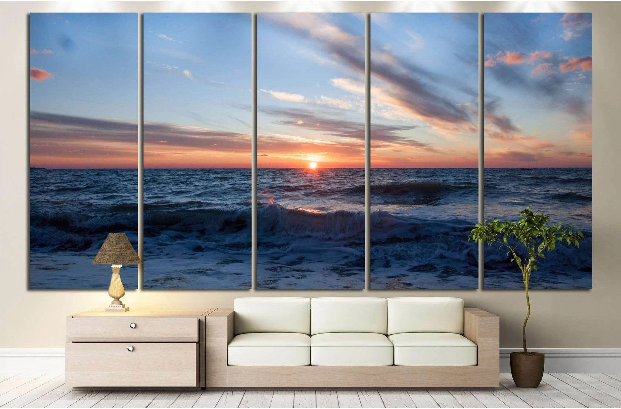 Sunset on the horizon №839 Ready to Hang Canvas Print - Zellart Canvas Prints ALL_Products, s-839