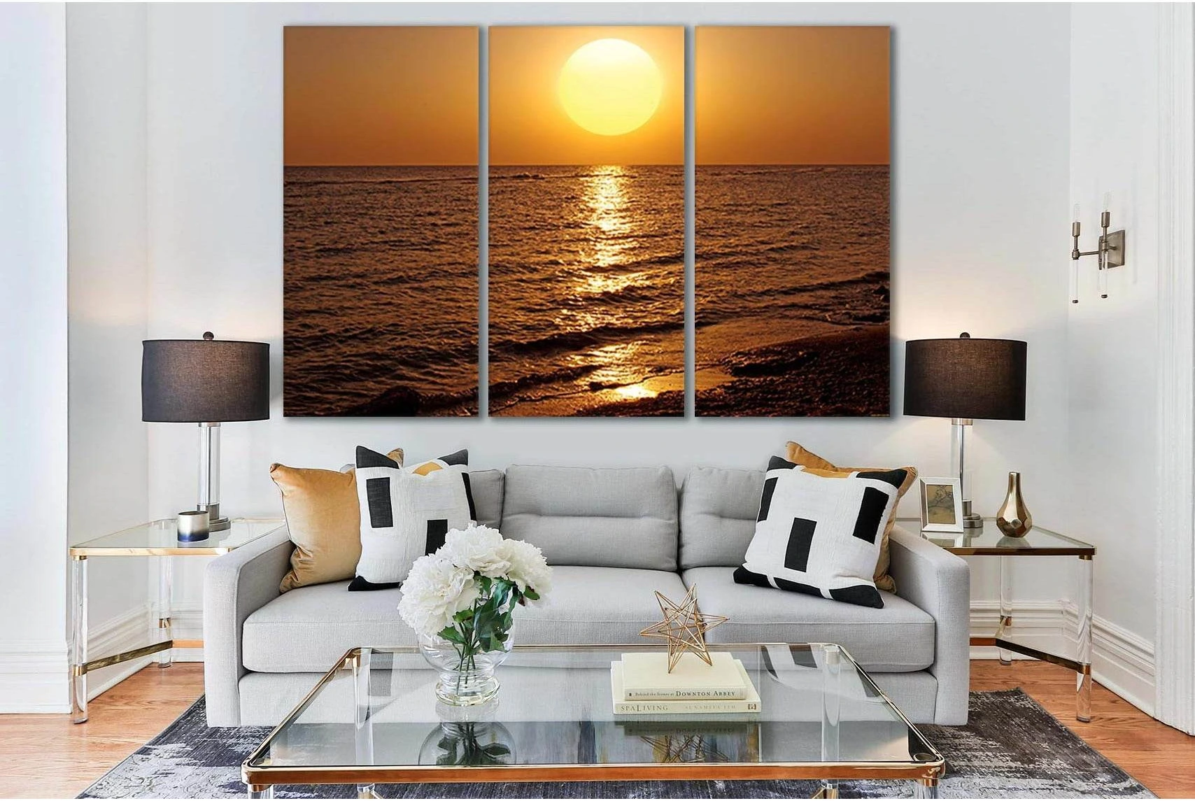 Sunset Over Sea №SL253 Ready to Hang Canvas Print - Zellart Canvas Prints 0new, ALL_Products, SUNRISE & SUNSET WALL ART