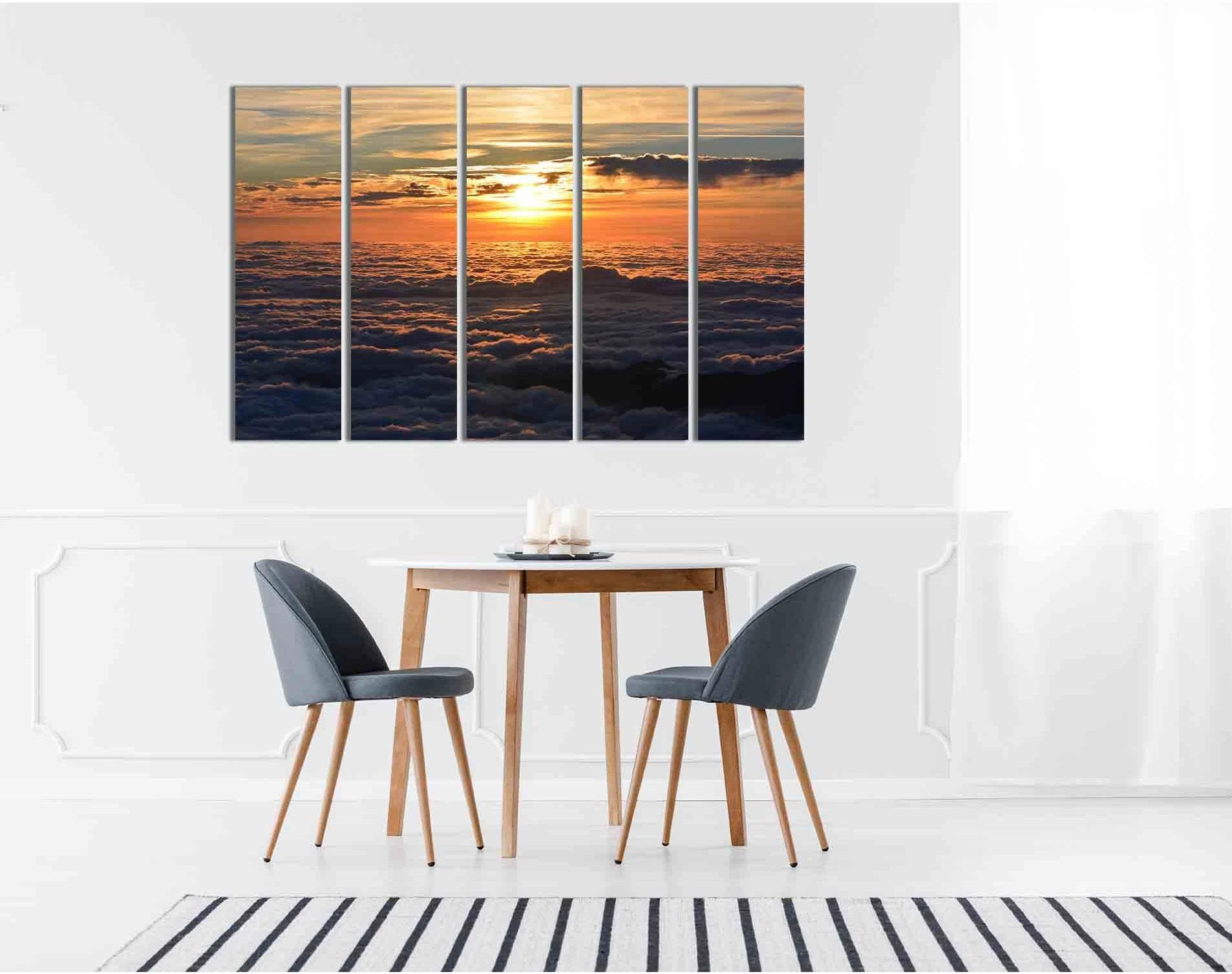 Sunset over the clouds №D1865 Ready to Hang Canvas Print - Zellart Canvas Prints 0new, ALL_Products, Sunrise & sunset wall art