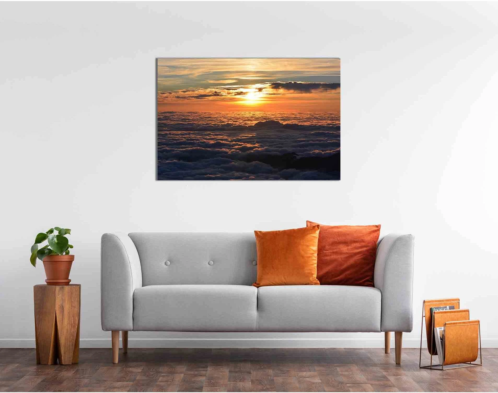 Sunset over the clouds №D1865 Ready to Hang Canvas Print - Zellart Canvas Prints 0new, ALL_Products, Sunrise & sunset wall art