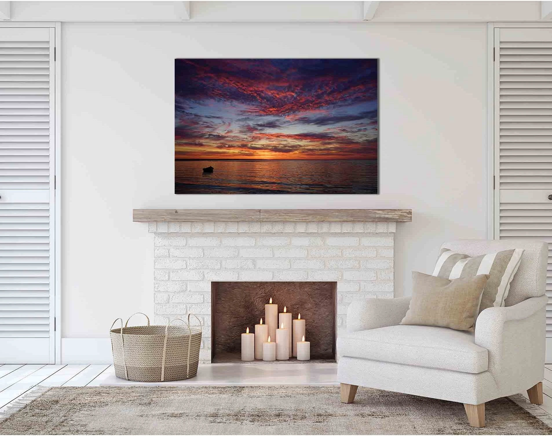 Sunset over the horizon №D1755 Ready to Hang Canvas Print - Zellart Canvas Prints 0new, ALL_Products, Sunrise & sunset wall art