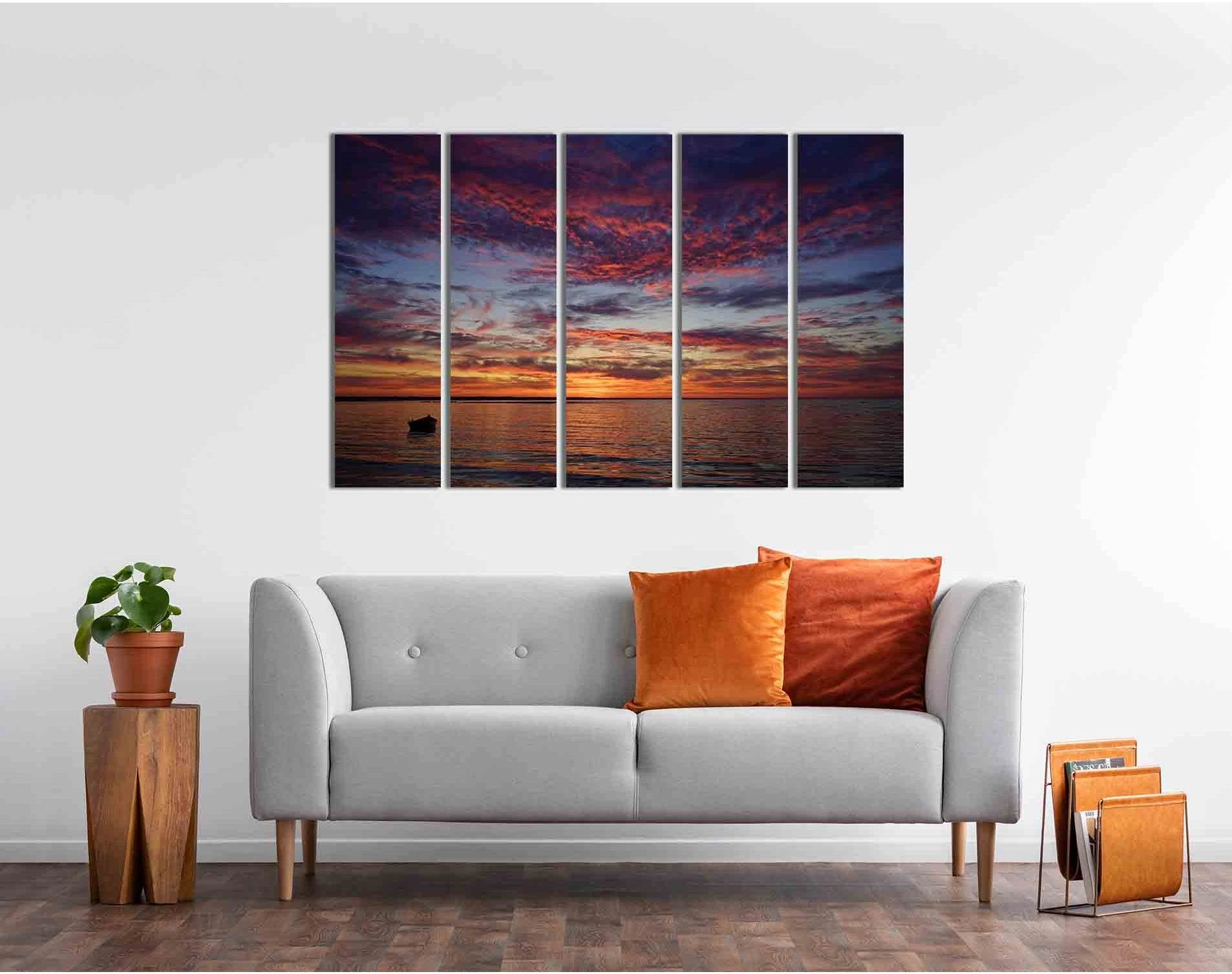 Sunset over the horizon №D1755 Ready to Hang Canvas Print - Zellart Canvas Prints 0new, ALL_Products, Sunrise & sunset wall art