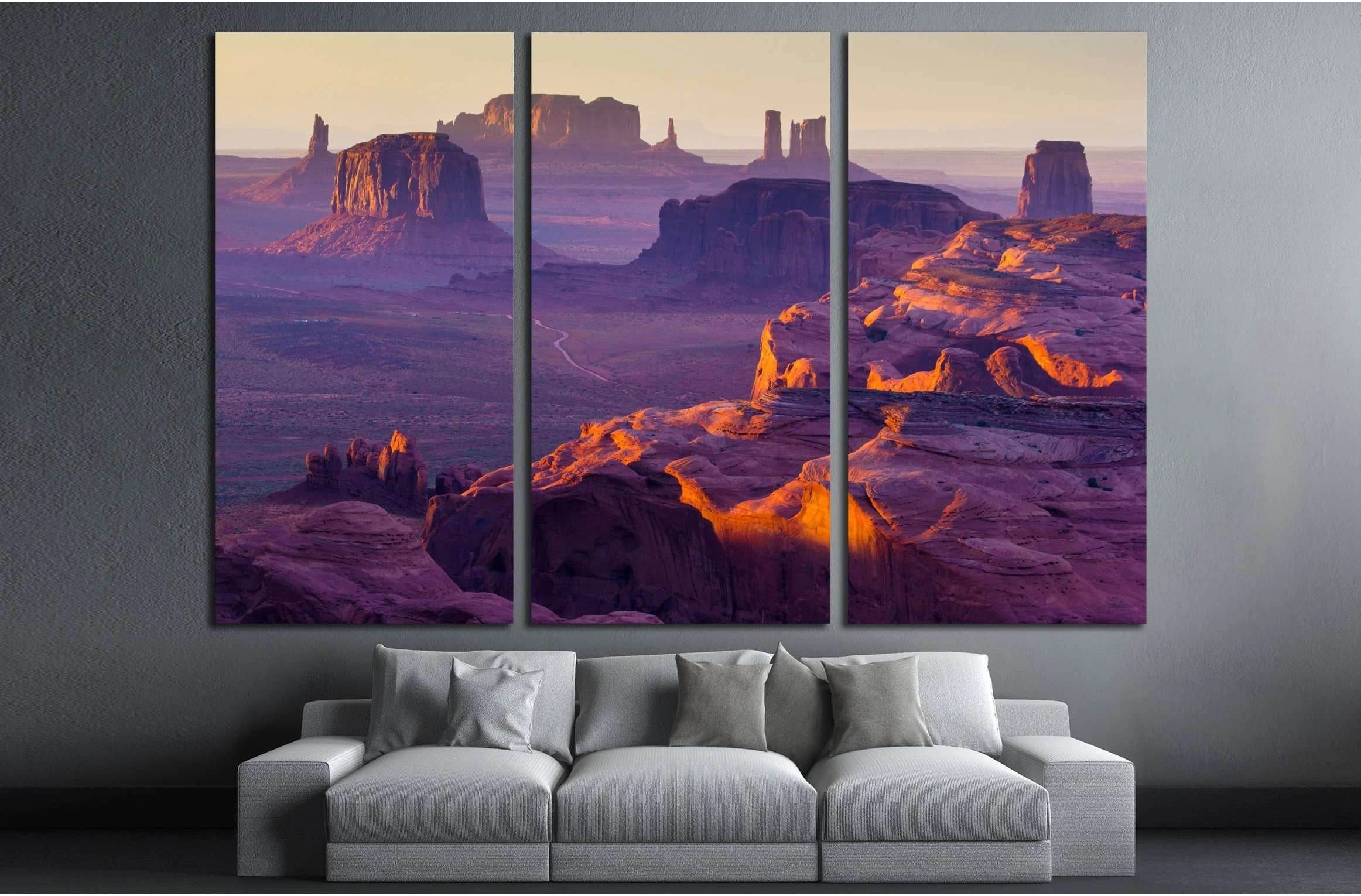 Sunset over the Hunt's Mesa №2690 Ready to Hang Canvas Print - Zellart Canvas Prints ALL_Products, s-2690