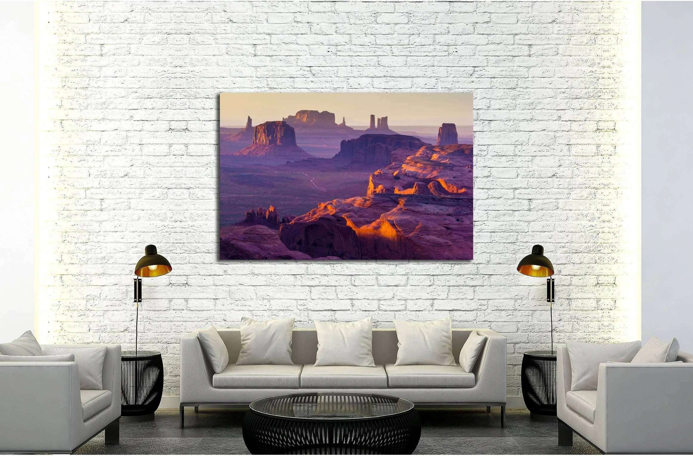 Sunset over the Hunt's Mesa №2690 Ready to Hang Canvas Print - Zellart Canvas Prints ALL_Products, s-2690