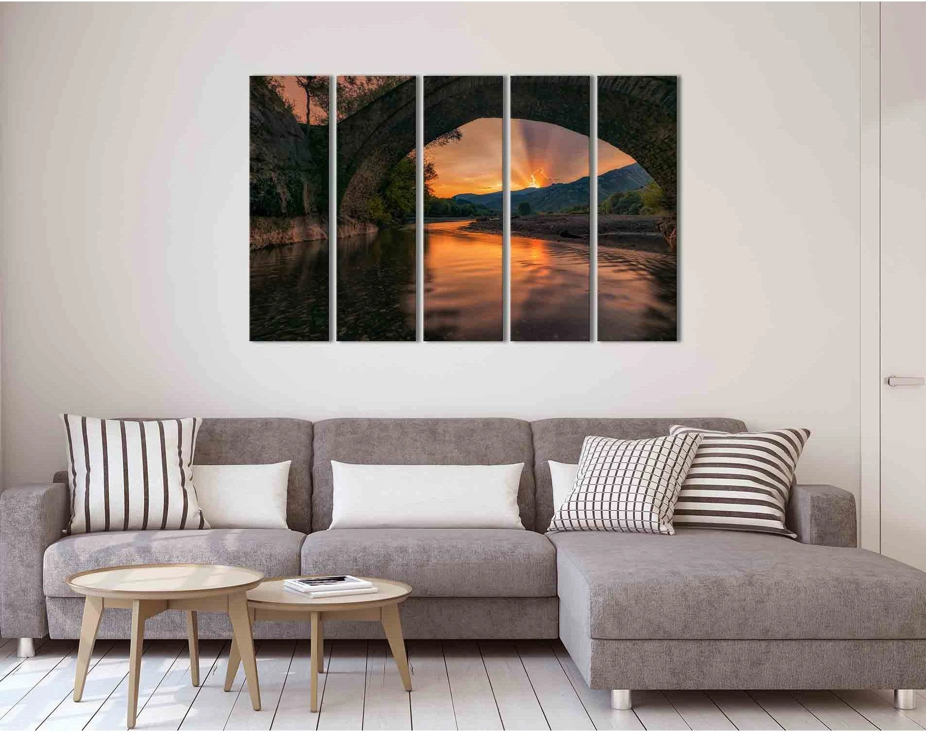Sunset over the mountains №D1227 Ready to Hang Canvas Print - Zellart Canvas Prints 0new, ALL_Products, Sunrise & sunset wall art