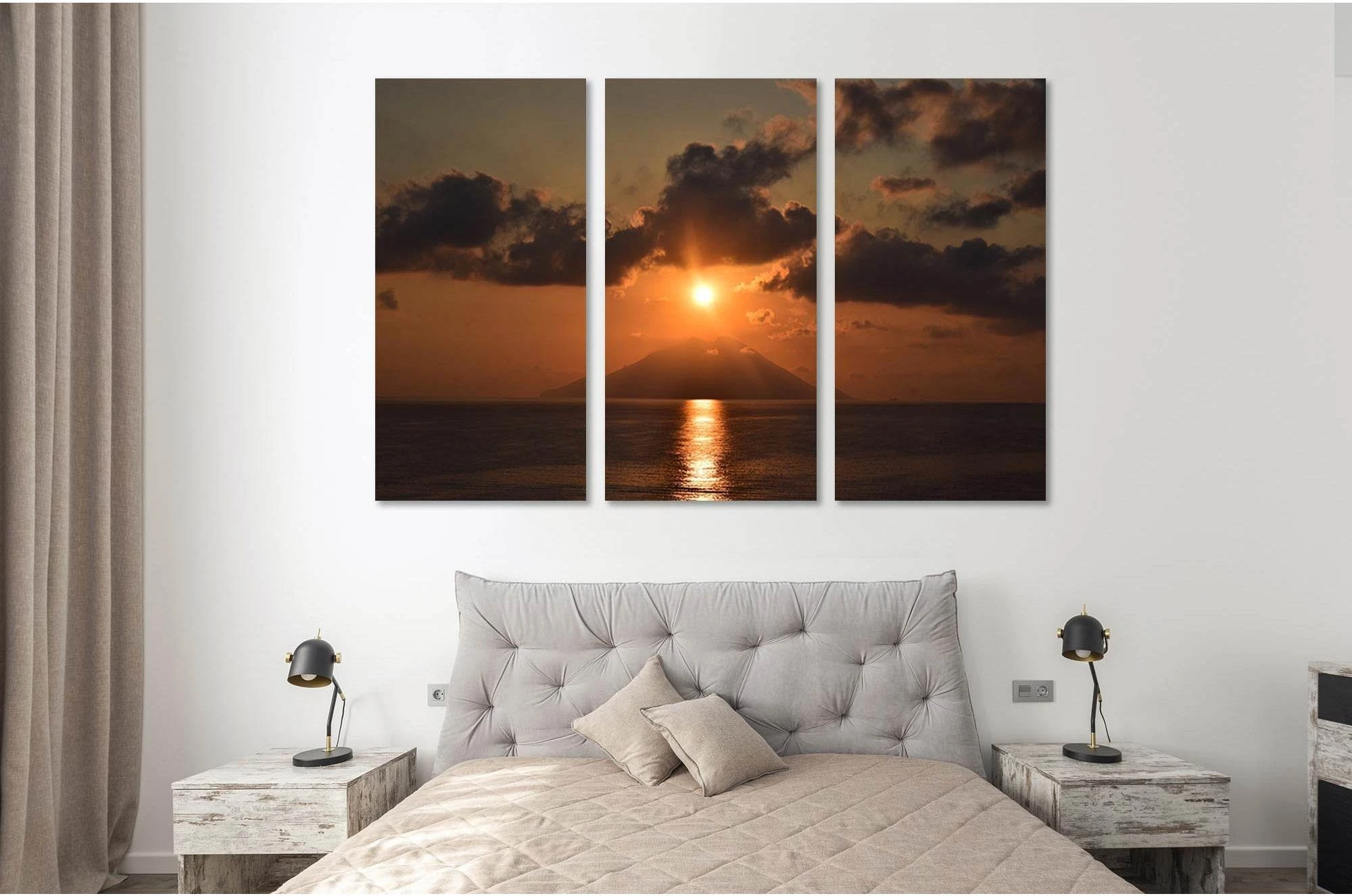 Sunset over the volcano №D1752 Ready to Hang Canvas Print - Zellart Canvas Prints 0new, ALL_Products, Sunrise & sunset wall art