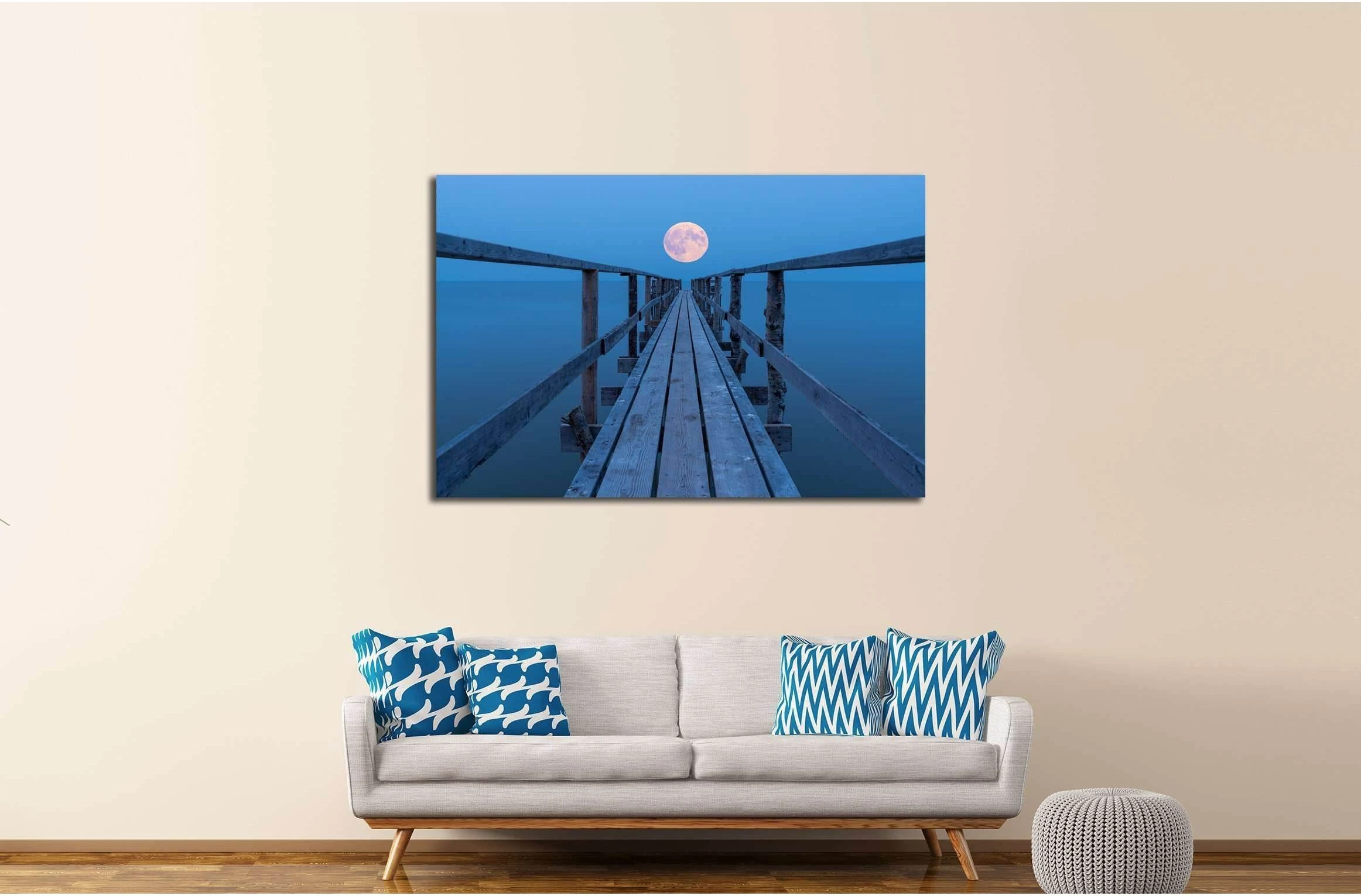 Super moon rising over lake Winnipeg №3216 Ready to Hang Canvas Print - Zellart Canvas Prints ALL_Products, s-3216