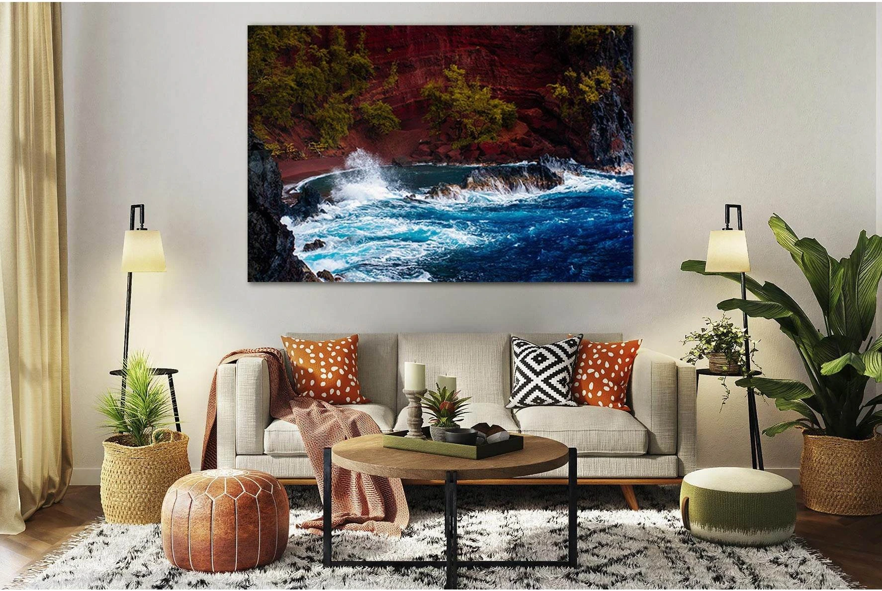 Surf In Hawaii №SL116 Ready to Hang Canvas Print - Zellart Canvas Prints 0new, ALL_Products, Beach Ocean & Waves