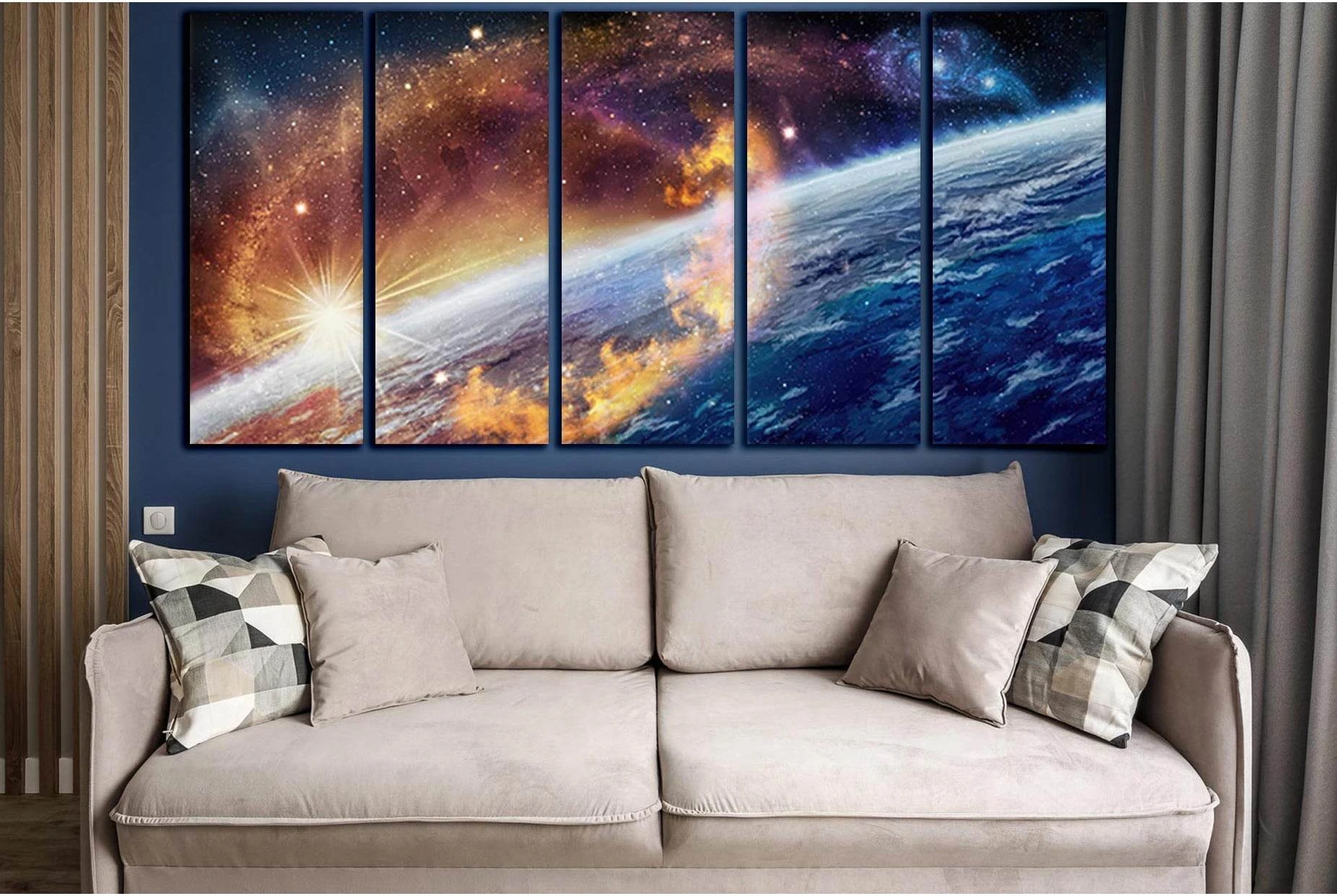 Surface Of The Planet Space №SL964 Ready to Hang Canvas Print - Zellart Canvas Prints 0new, ALL_Products, Astronomy & Space Canvas Wall Art