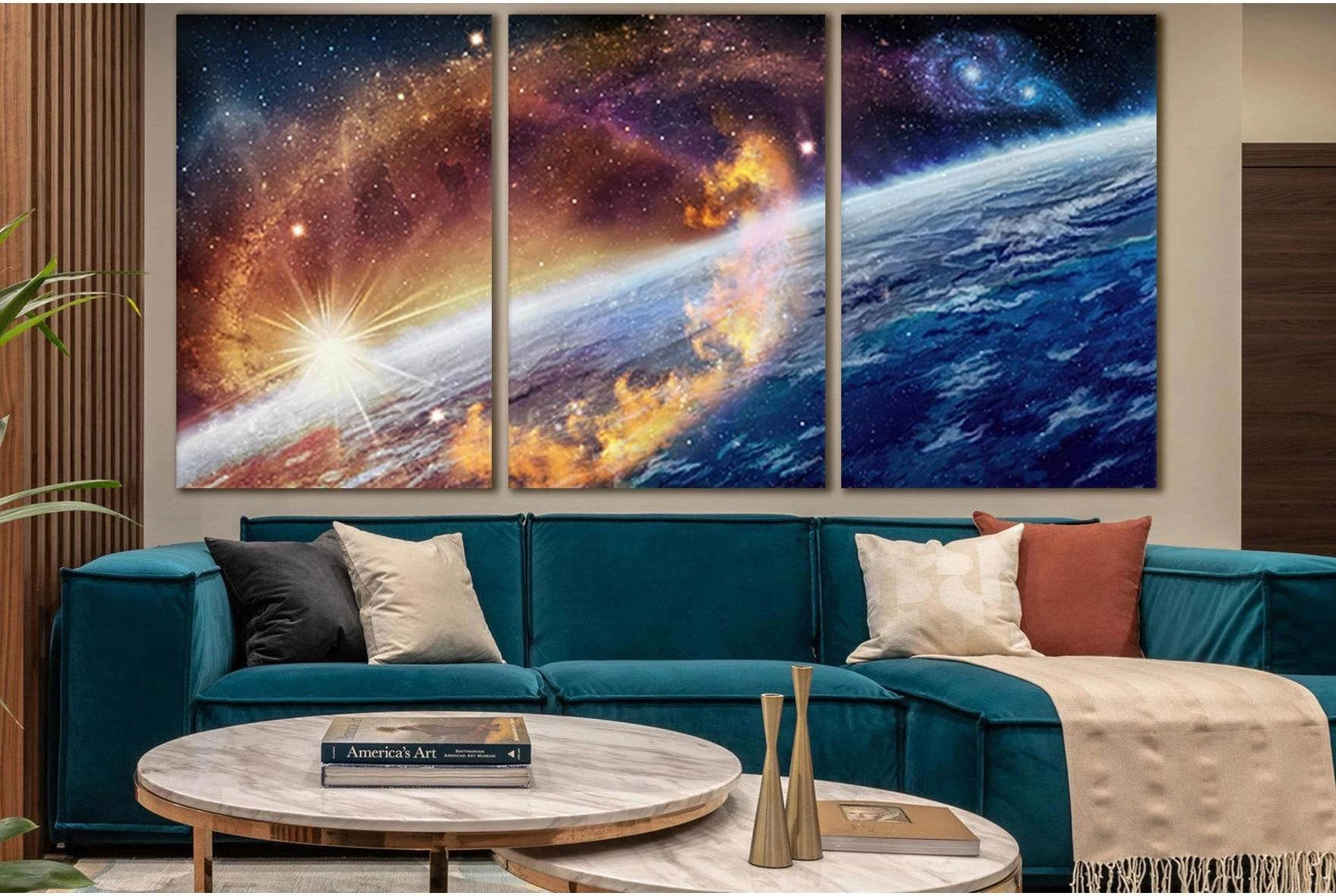 Surface Of The Planet Space №SL964 Ready to Hang Canvas Print - Zellart Canvas Prints 0new, ALL_Products, Astronomy & Space Canvas Wall Art