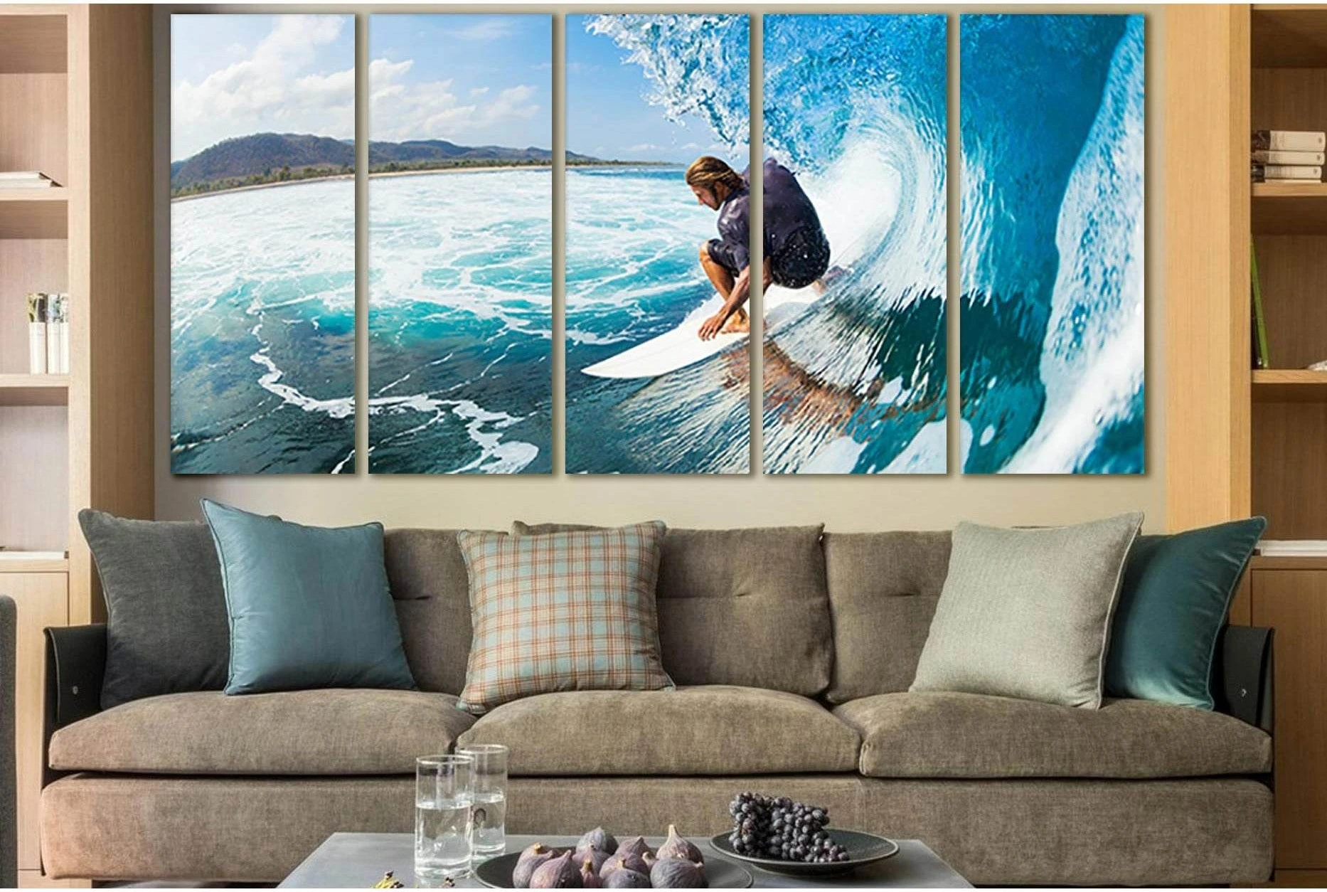 Surfer On The Waves №SL948 Ready to Hang Canvas Print - Zellart Canvas Prints 0new, ALL_Products, Sports & Motivation