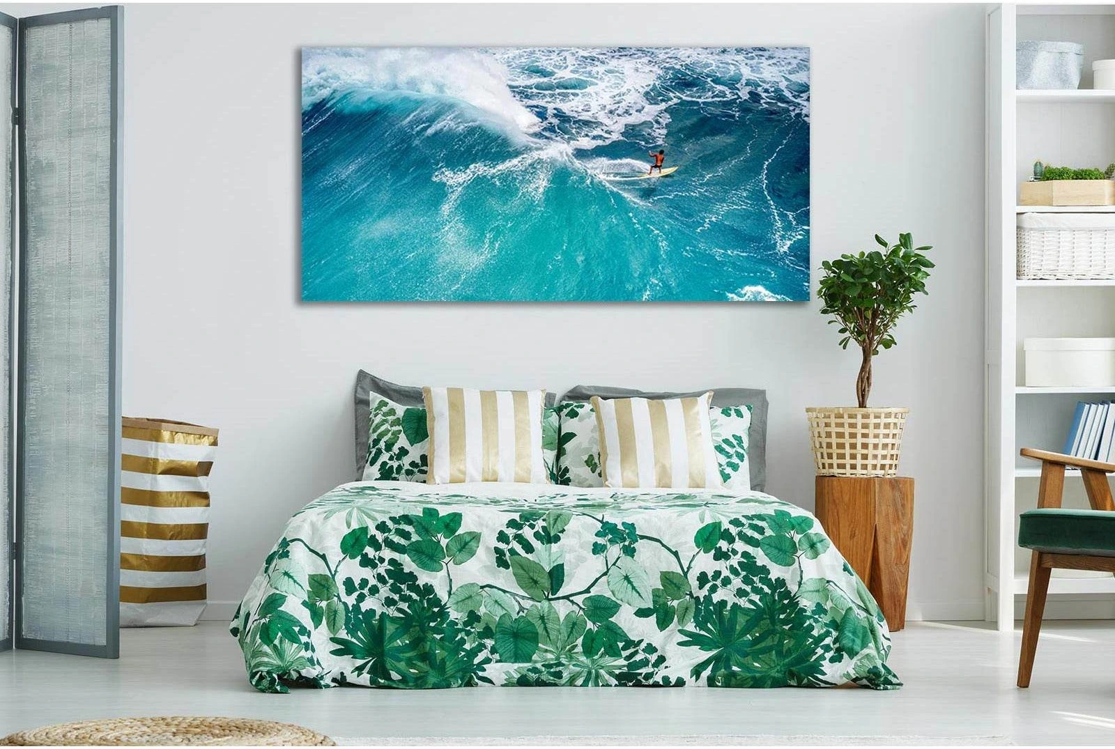 Surfer Riding A Fantastic Wave №SL47 Ready to Hang Canvas Print - Zellart Canvas Prints 0new, ALL_Products, Beach Ocean & Waves