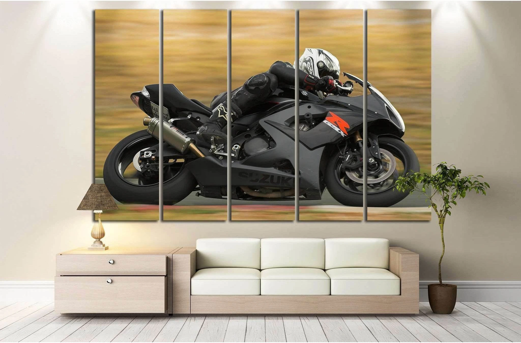 Suzuki GSX-R №156 Ready to Hang Canvas Print - Zellart Canvas Prints ALL_Products, wd-156