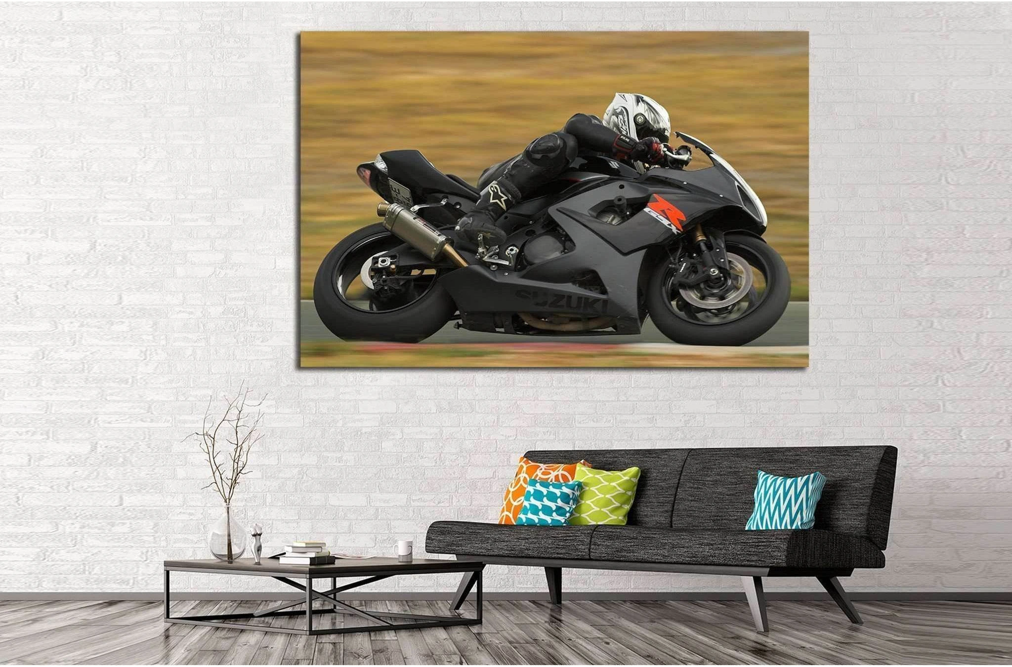 Suzuki GSX-R №156 Ready to Hang Canvas Print - Zellart Canvas Prints ALL_Products, wd-156