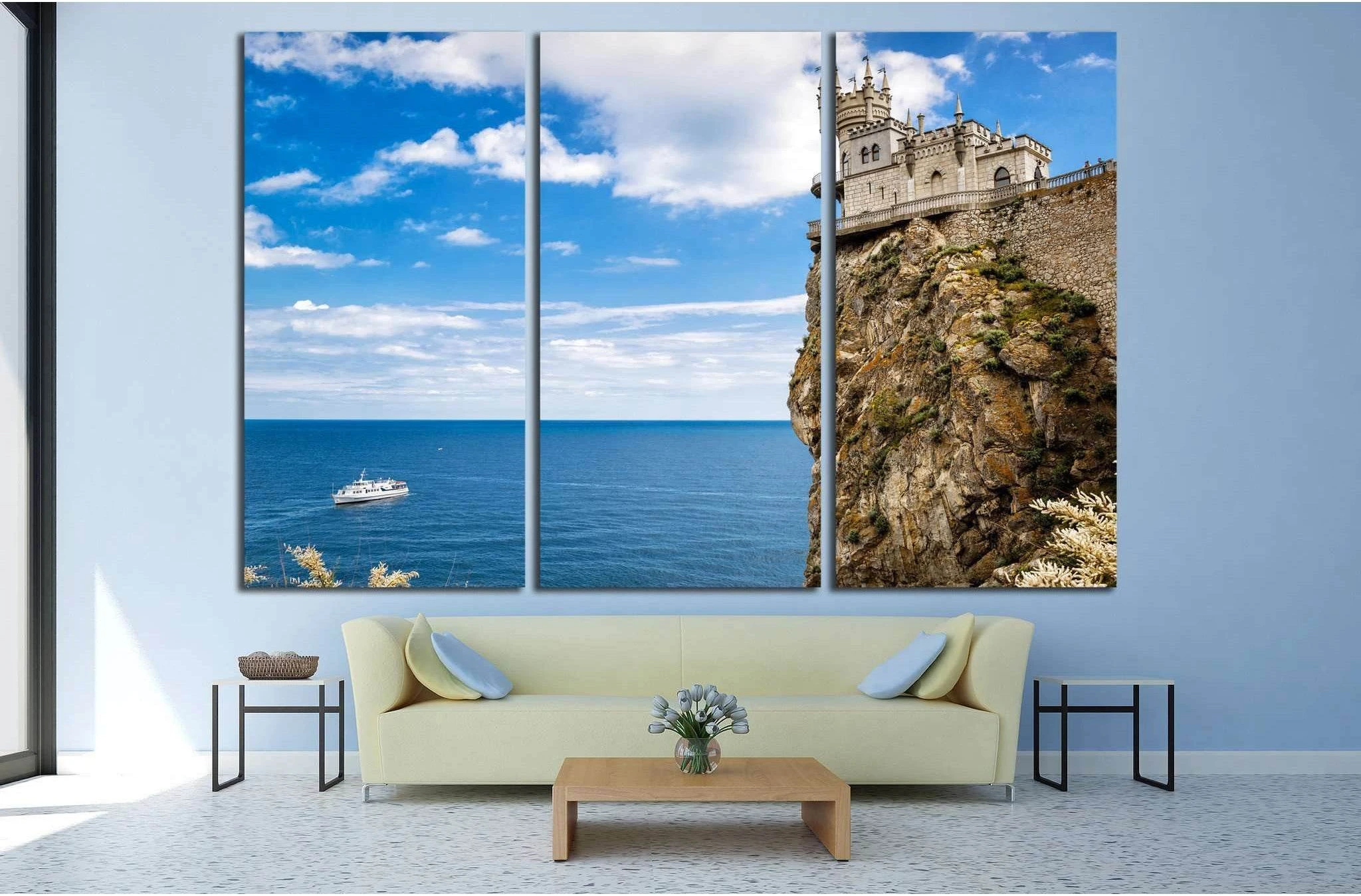 Swallow's Nest castle, Black Sea in Crimea, Ukraine №1812 Ready to Hang Canvas Print - Zellart Canvas Prints ALL_Products, s-1812