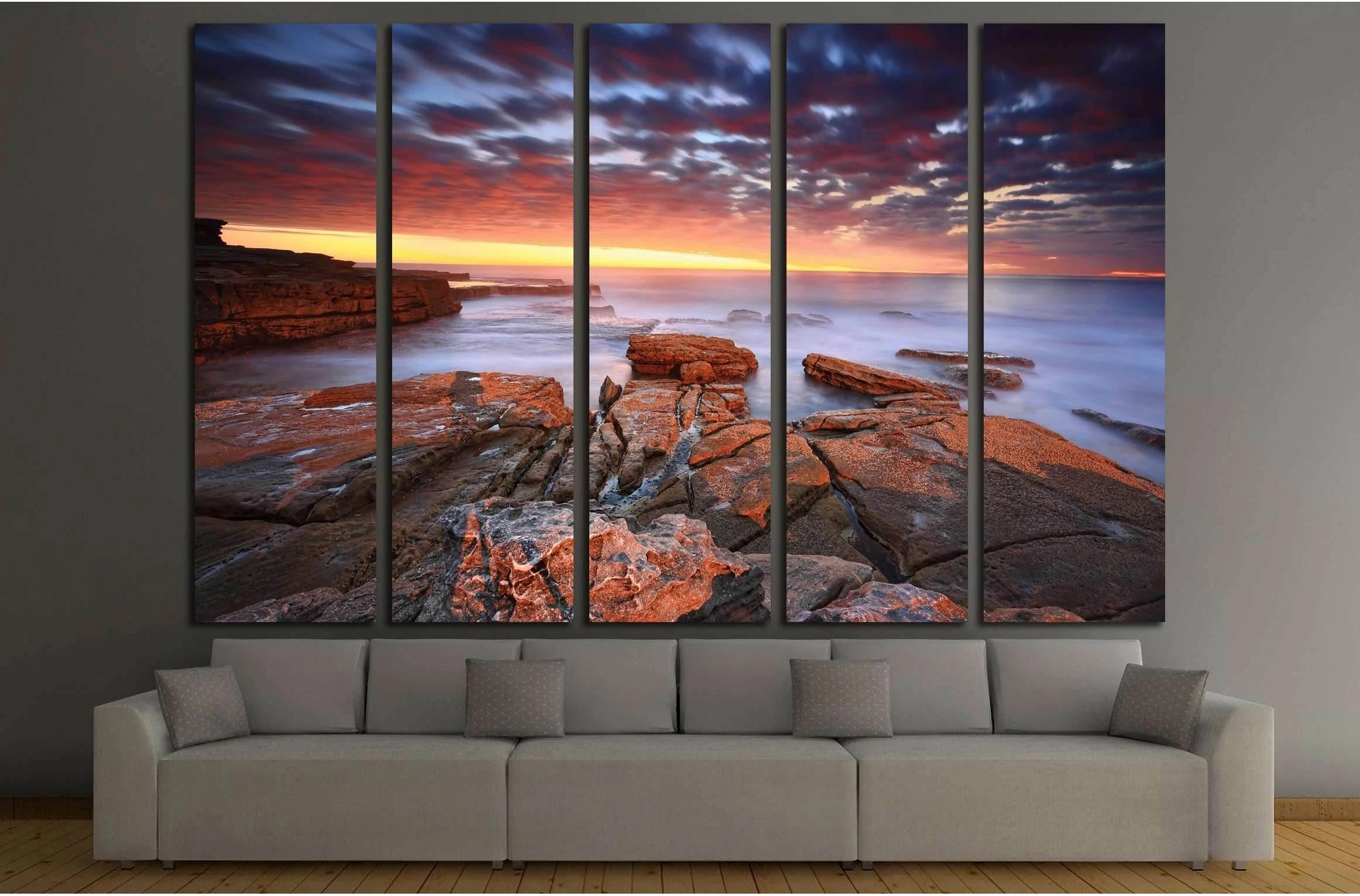 Swift movement in the clouds as they swept in fast №3180 Ready to Hang Canvas Print - Zellart Canvas Prints ALL_Products, s-3180