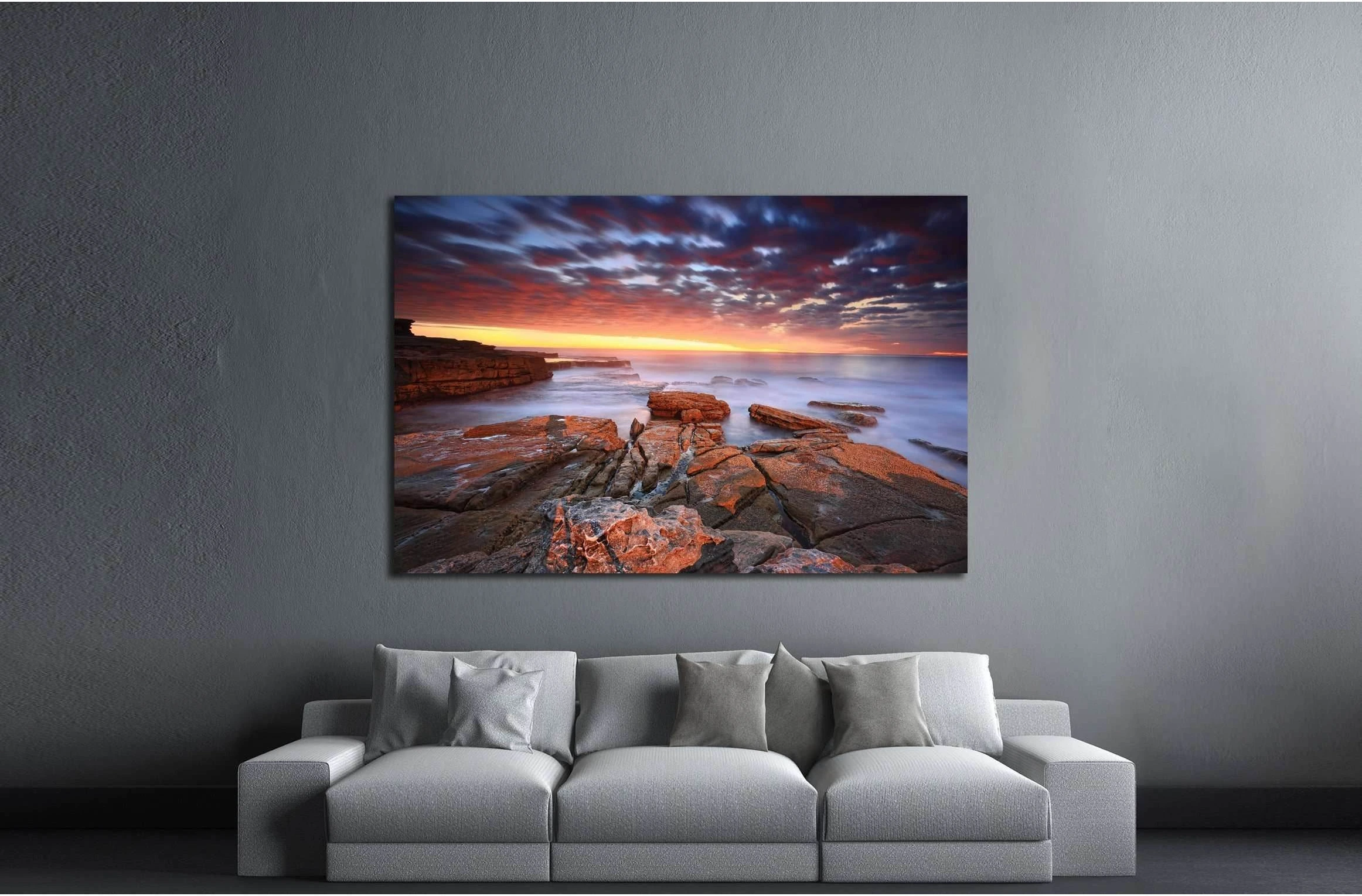 Swift movement in the clouds as they swept in fast №3180 Ready to Hang Canvas Print - Zellart Canvas Prints ALL_Products, s-3180