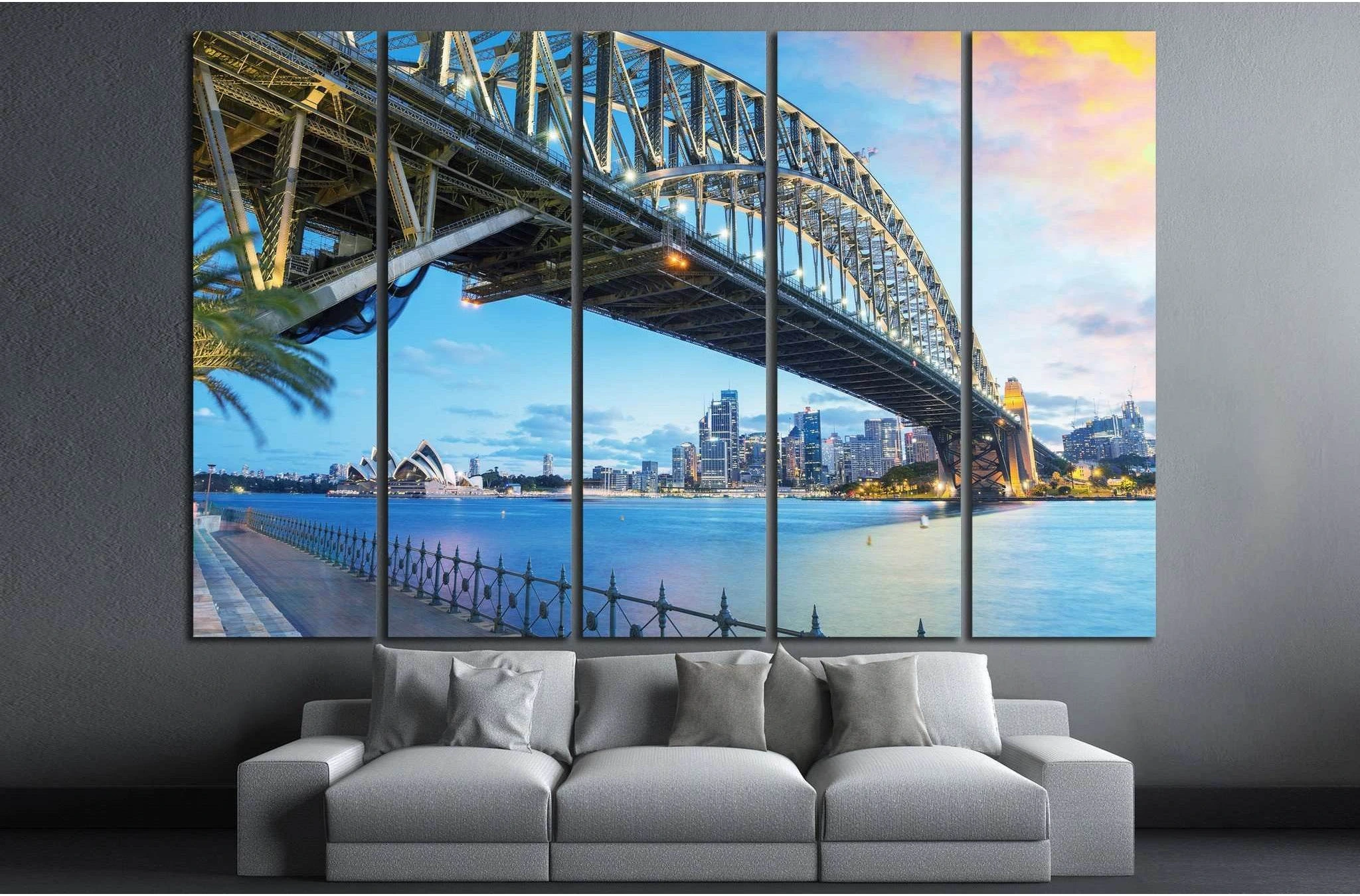 Sydney, Australia. Amazing skyline at dusk №1148 Ready to Hang Canvas Print - Zellart Canvas Prints ALL_Products, s-1148