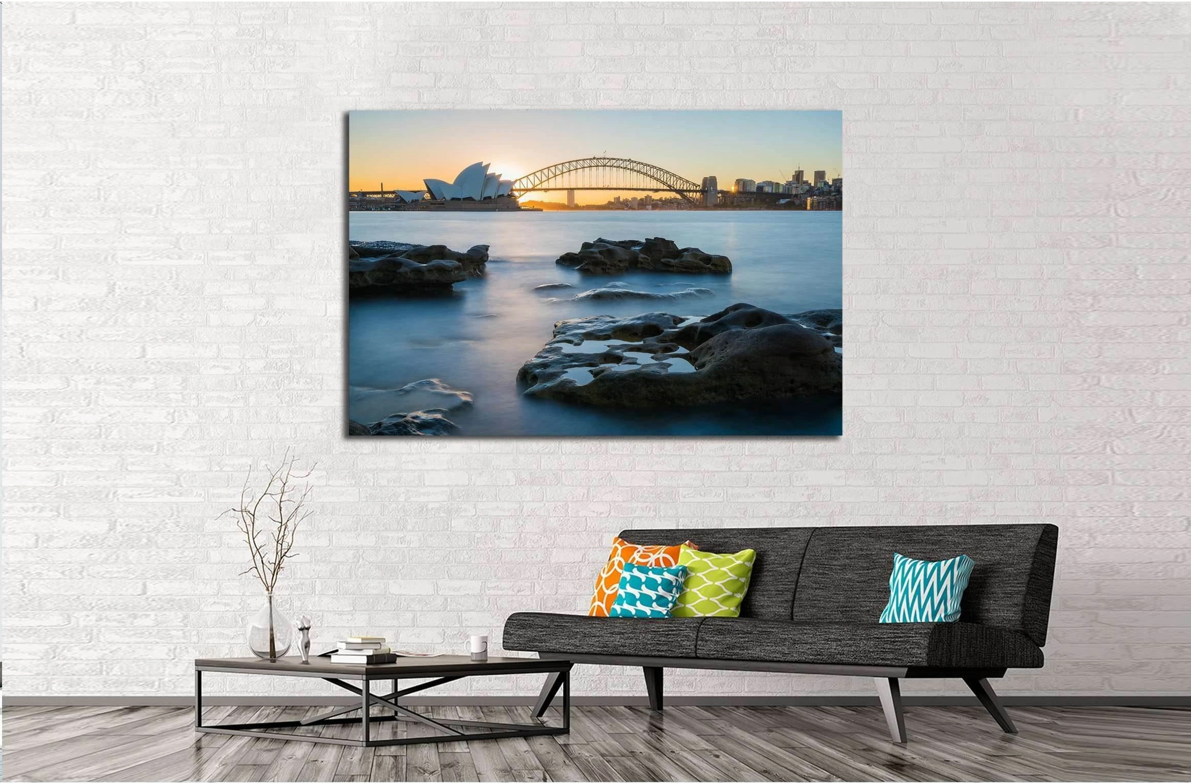 Sydney, Australia View of the Opera House in the beautiful sunset №3050 Ready to Hang Canvas Print - Zellart Canvas Prints ALL_Products, s-3050