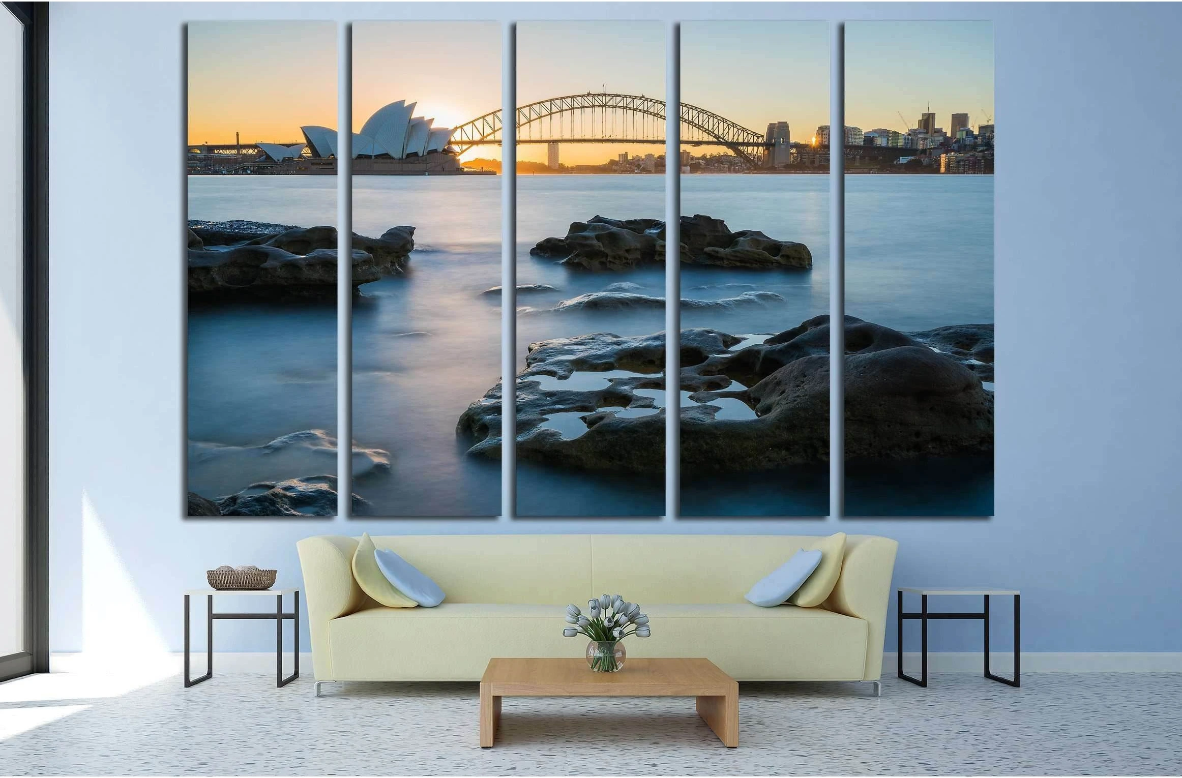 Sydney, Australia View of the Opera House in the beautiful sunset №3050 Ready to Hang Canvas Print - Zellart Canvas Prints ALL_Products, s-3050