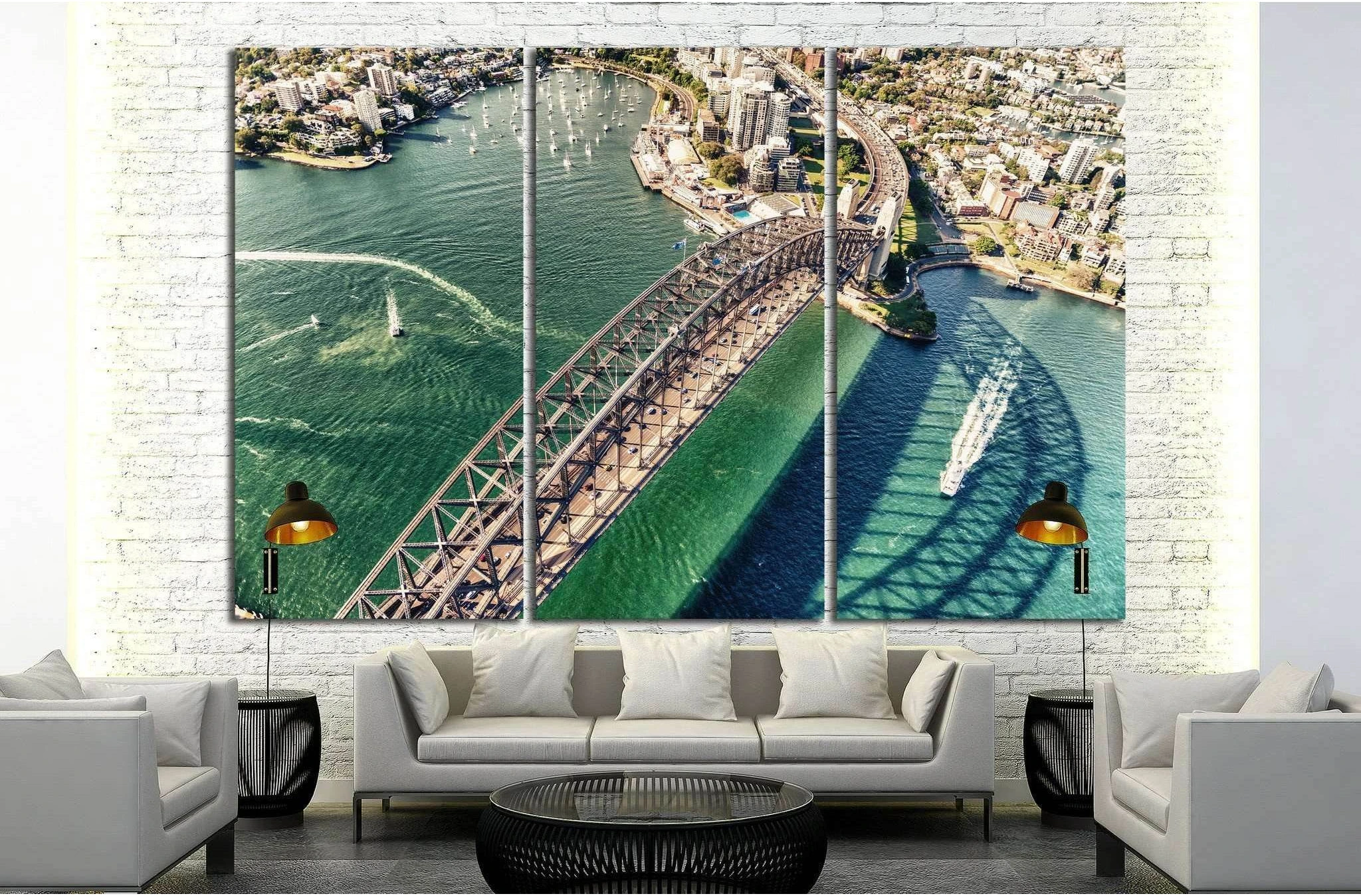Sydney Harbour Bridge. Aerial view №1151 Ready to Hang Canvas Print - Zellart Canvas Prints ALL_Products, s-1151