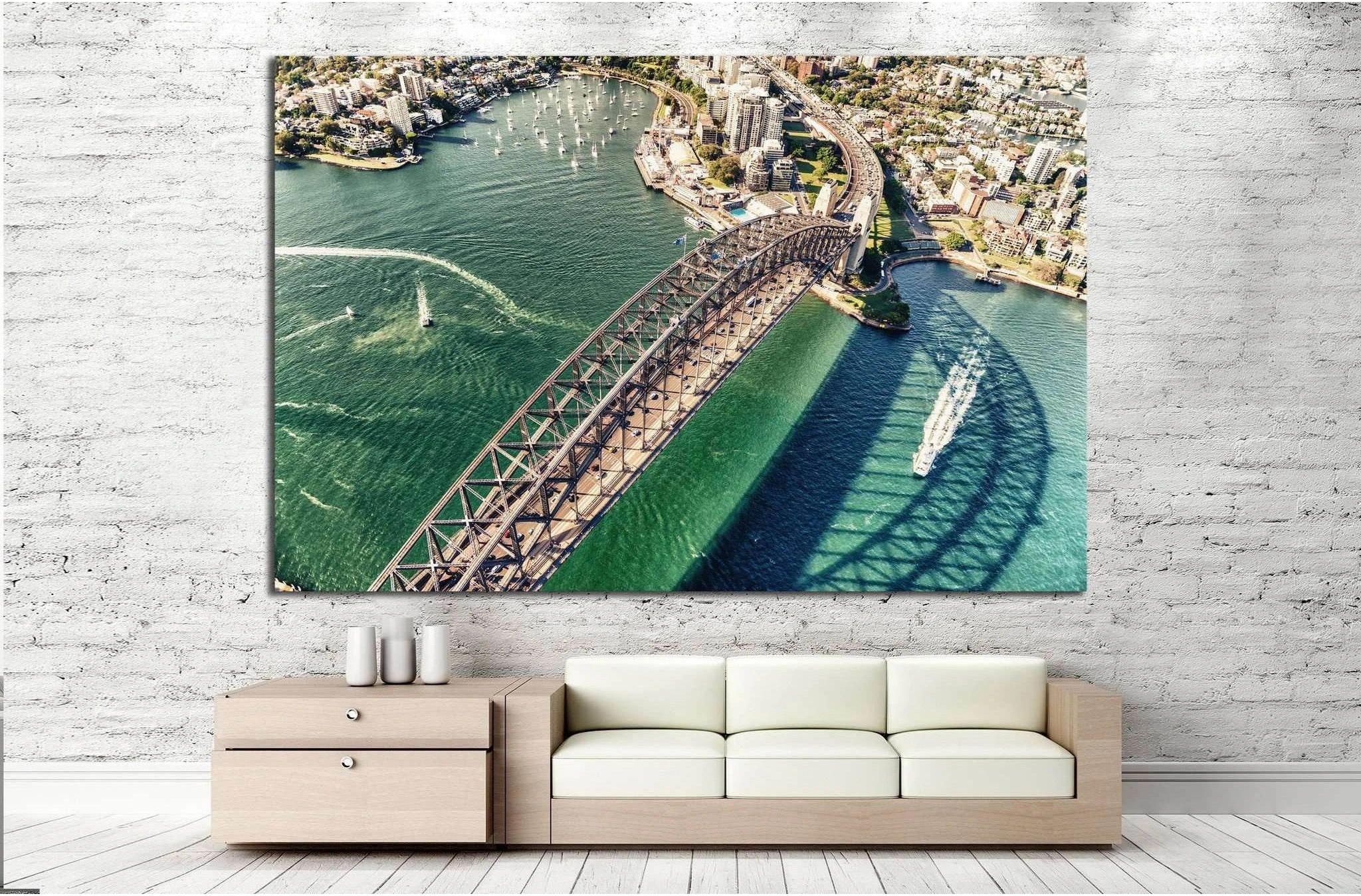 Sydney Harbour Bridge. Aerial view №1151 Ready to Hang Canvas Print - Zellart Canvas Prints ALL_Products, s-1151