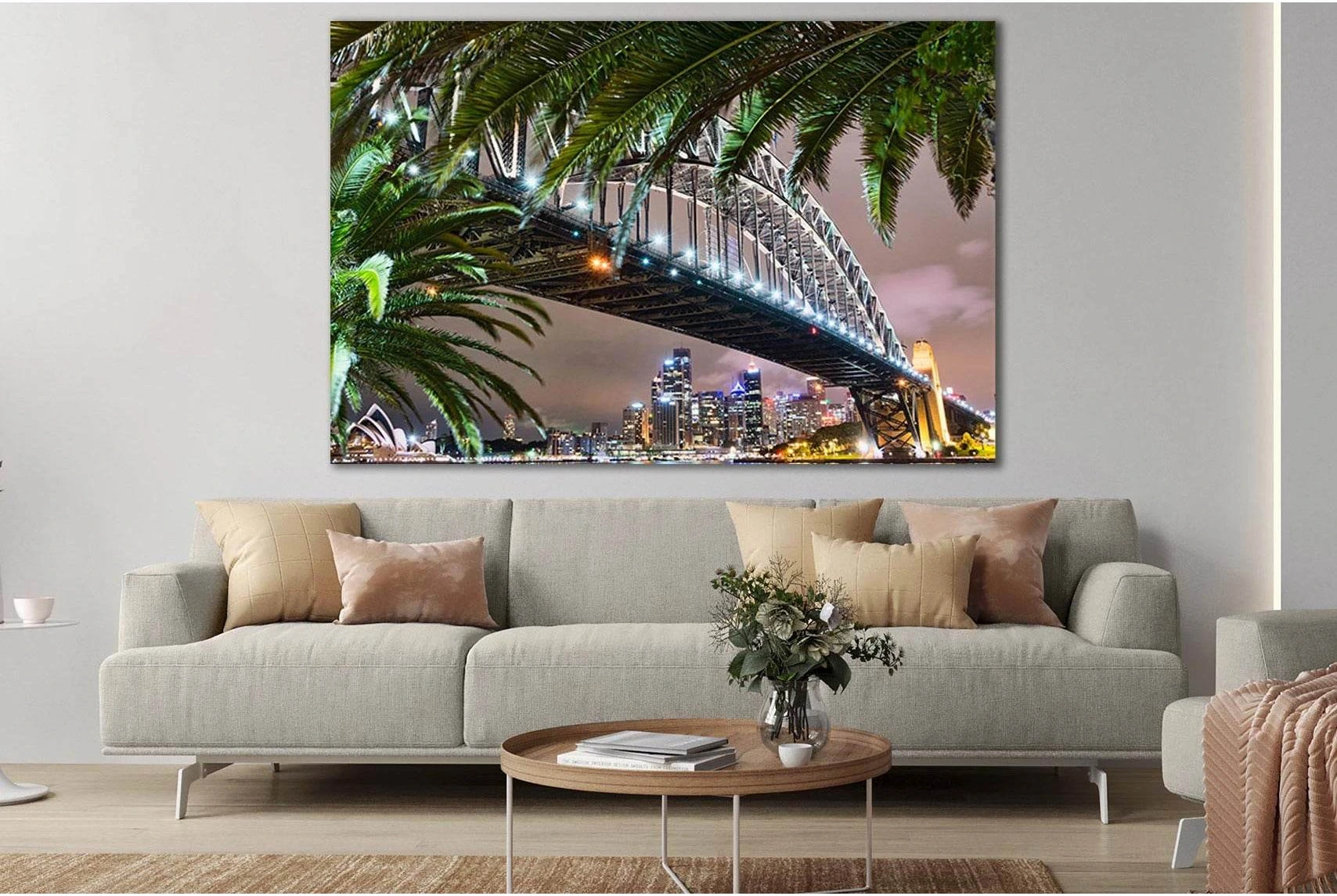 Sydney Harbour Bridge And Opera House №SL1096 Ready to Hang Canvas Print - Zellart Canvas Prints 0new, ALL_Products, Bridges Wall Art