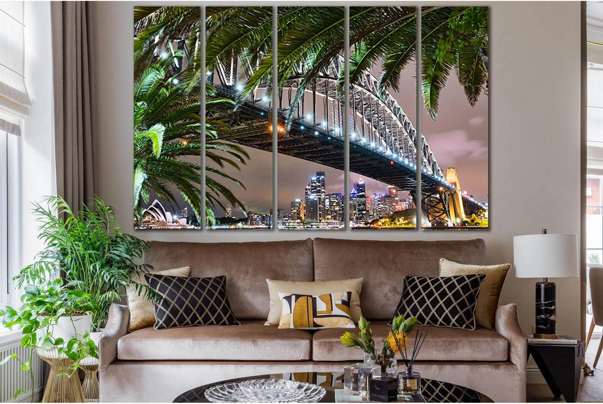 Sydney Harbour Bridge And Opera House №SL1096 Ready to Hang Canvas Print - Zellart Canvas Prints 0new, ALL_Products, Bridges Wall Art