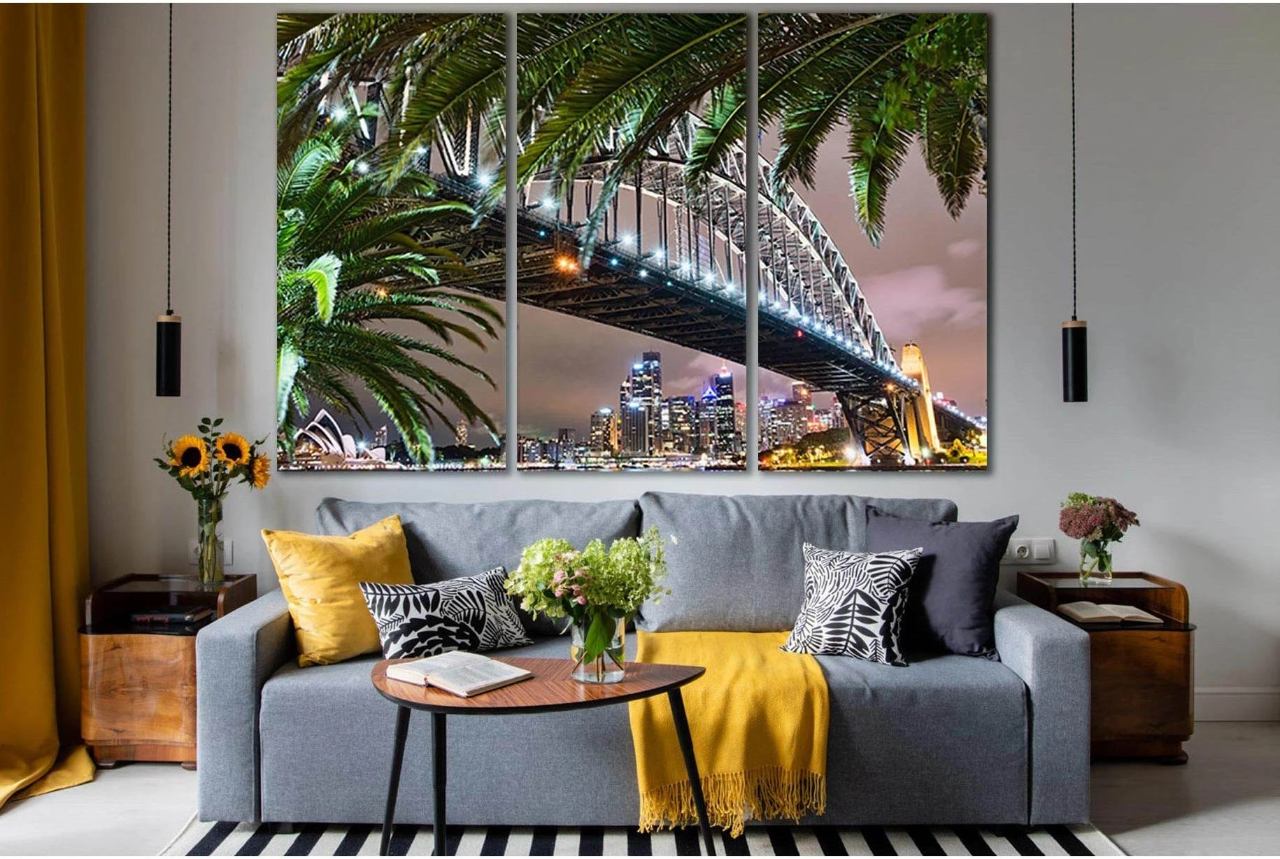 Sydney Harbour Bridge And Opera House №SL1096 Ready to Hang Canvas Print - Zellart Canvas Prints 0new, ALL_Products, Bridges Wall Art