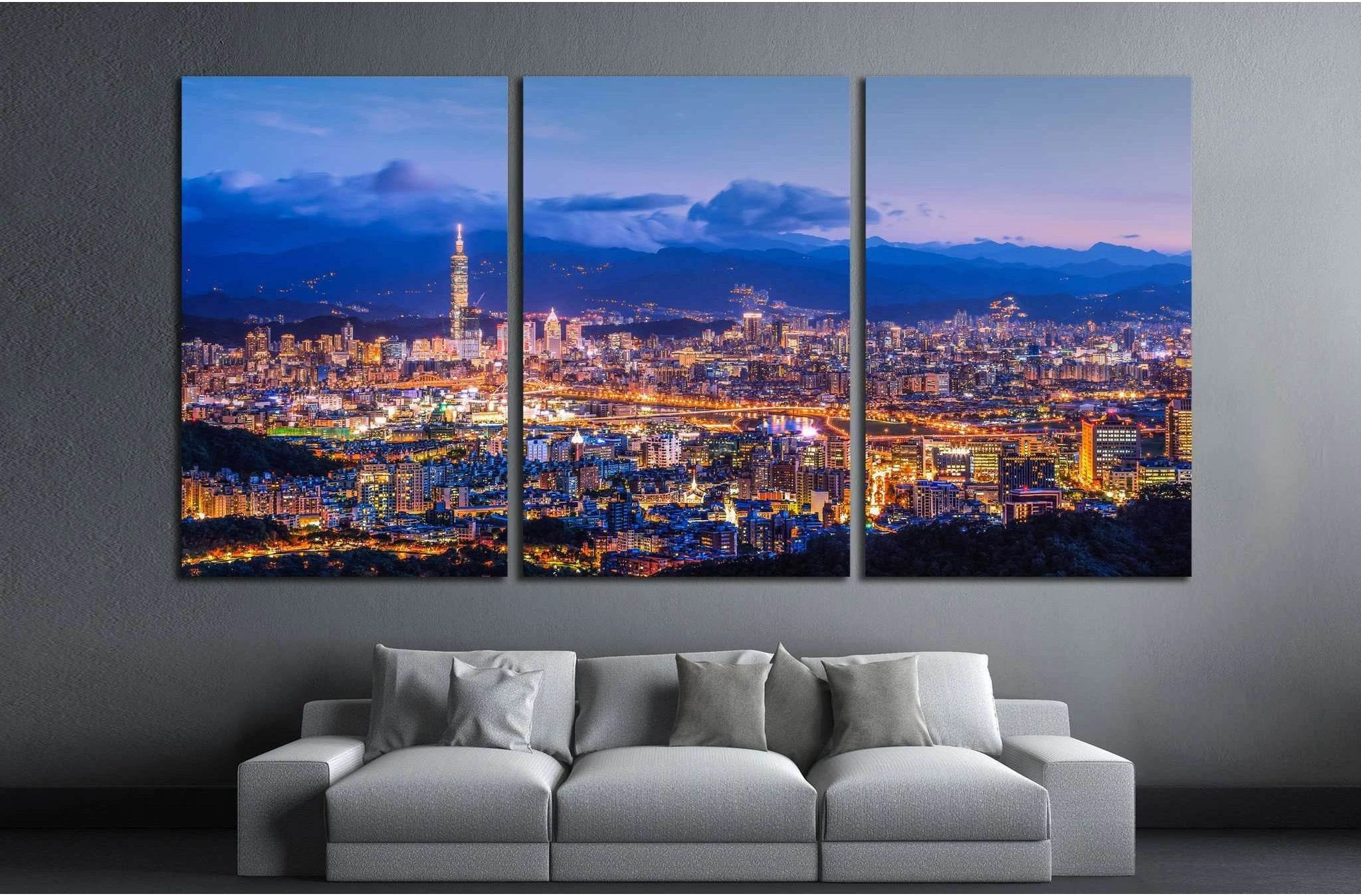 Taipei City №566 Ready to Hang Canvas Print - Zellart Canvas Prints ALL_Products, s-566