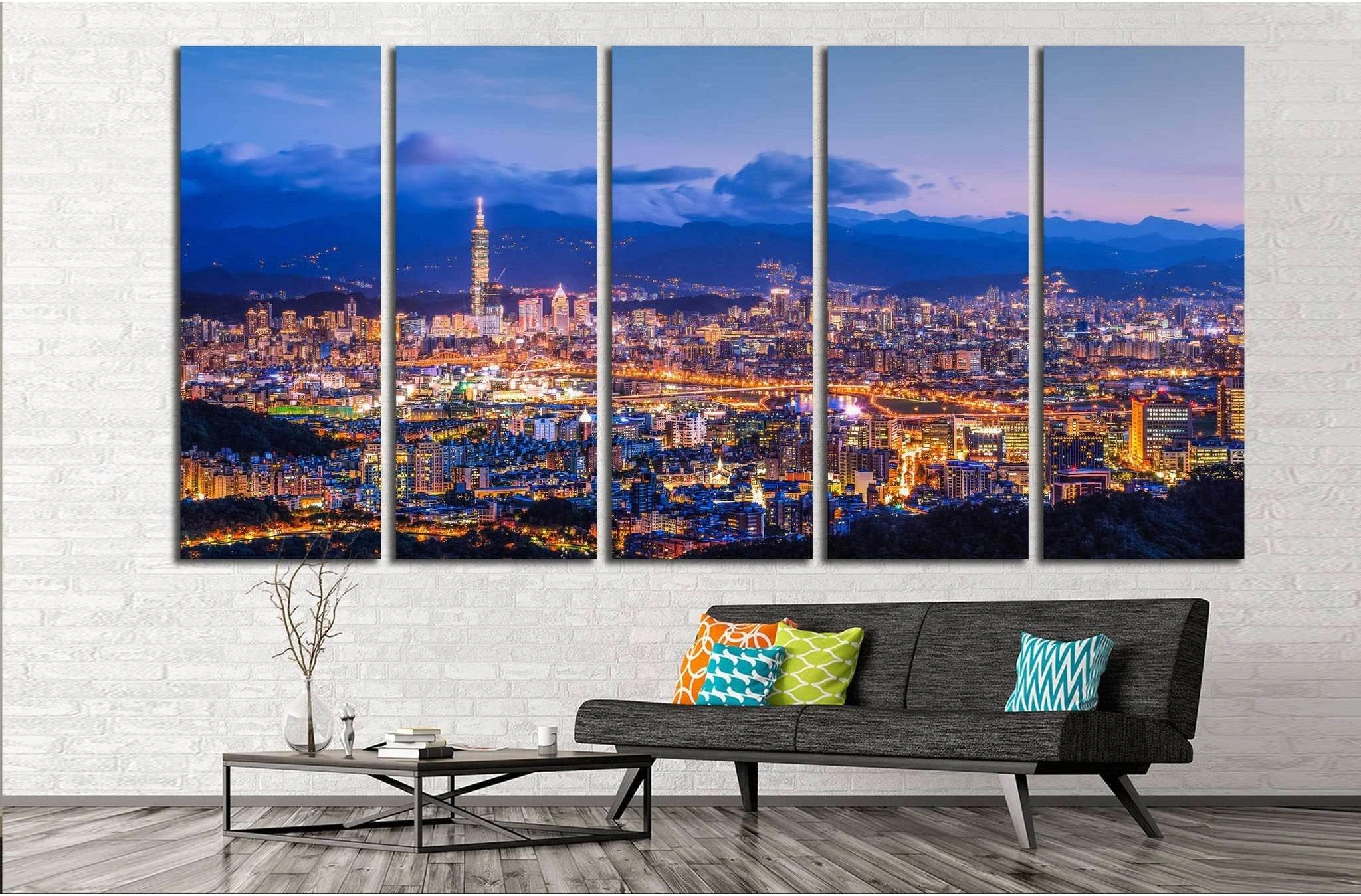 Taipei City №566 Ready to Hang Canvas Print - Zellart Canvas Prints ALL_Products, s-566