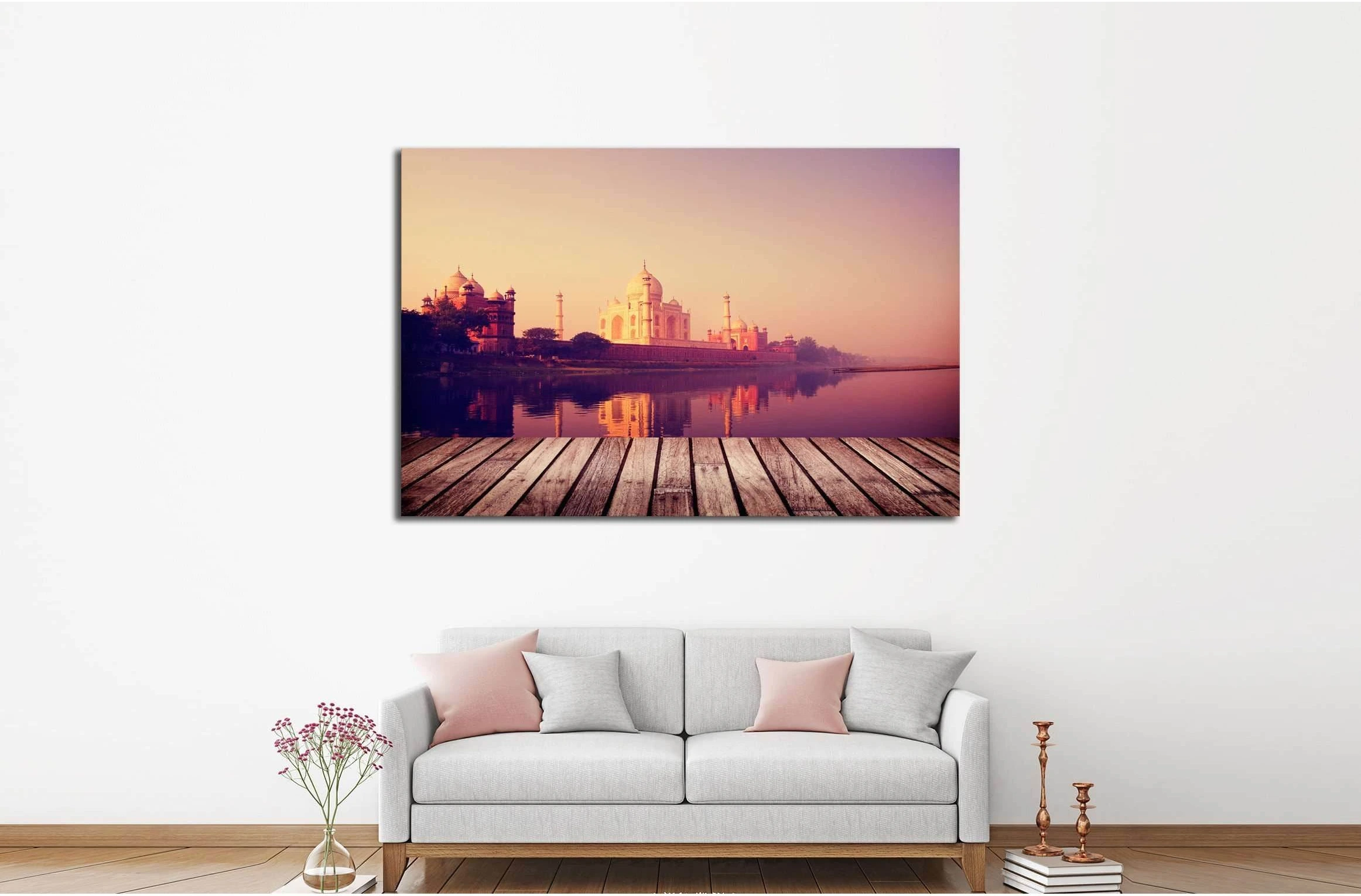 Taj Mahal India Seven Wonders Travel Destination Concept №2285 Ready to Hang Canvas Print - Zellart Canvas Prints ALL_Products, s-2285