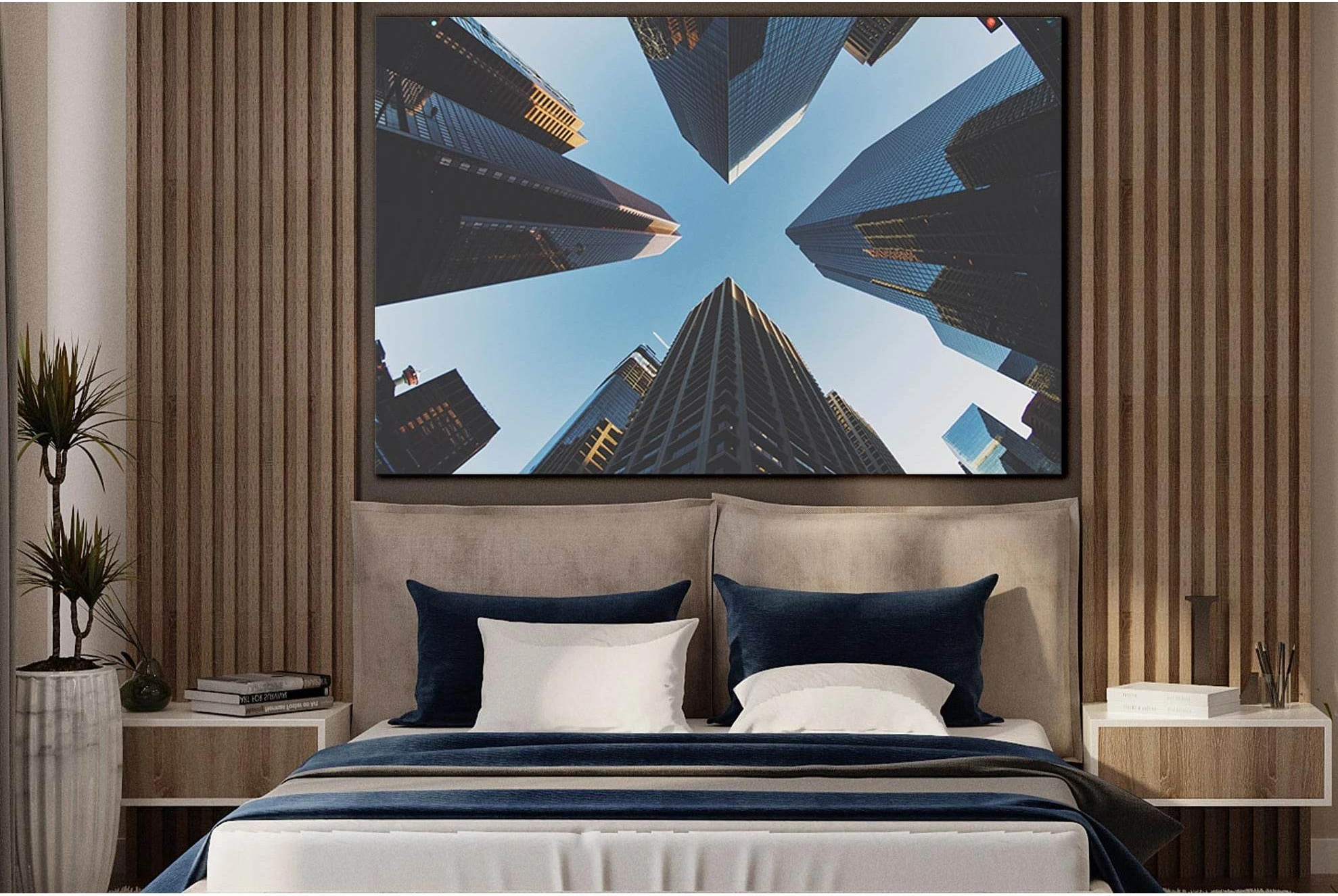 Tall Skyscrapers In Calgary №SL1391 Ready to Hang Canvas Print - Zellart Canvas Prints 0new, ALL_Products, Architecture