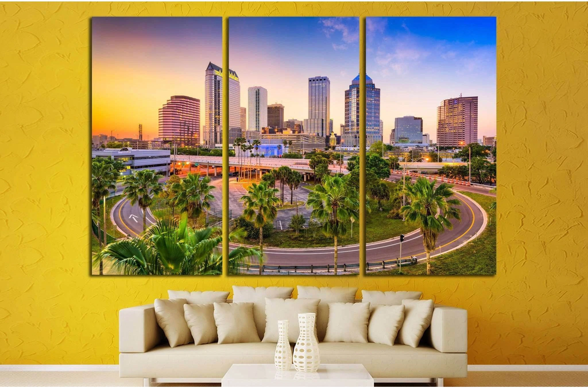 Tampa, Florida, USA downtown skyline №1236 Ready to Hang Canvas Print - Zellart Canvas Prints ALL_Products, s-1236