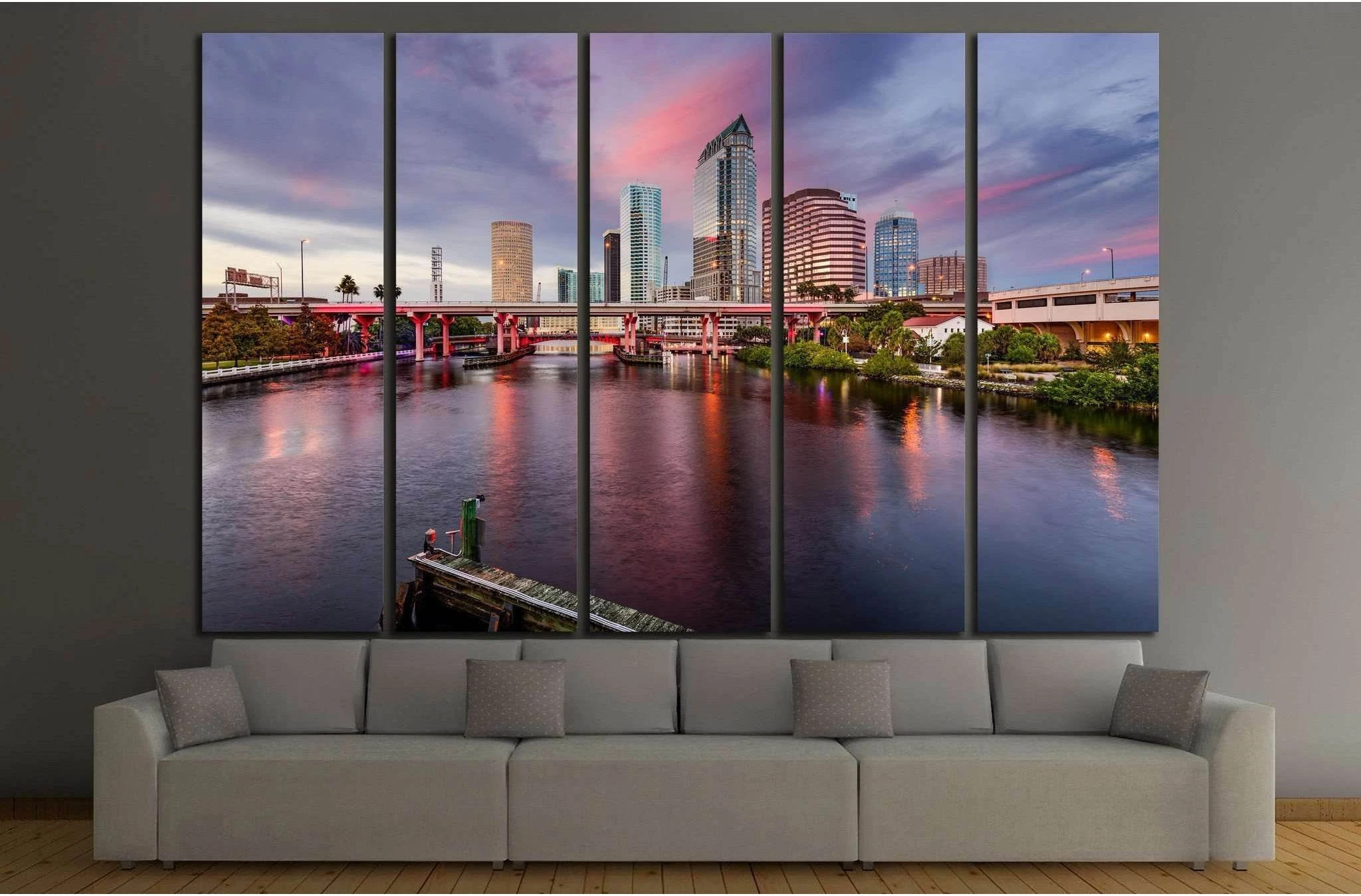 Tampa, Florida, USA, Hillsborough River №1216 Ready to Hang Canvas Print - Zellart Canvas Prints ALL_Products, s-1216